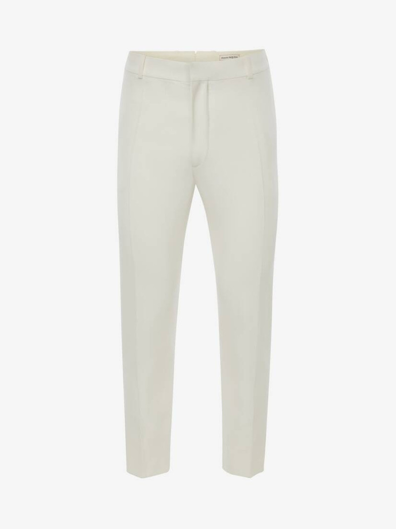 Ivory Wool Serge Cigarette Pants in Ivory 1