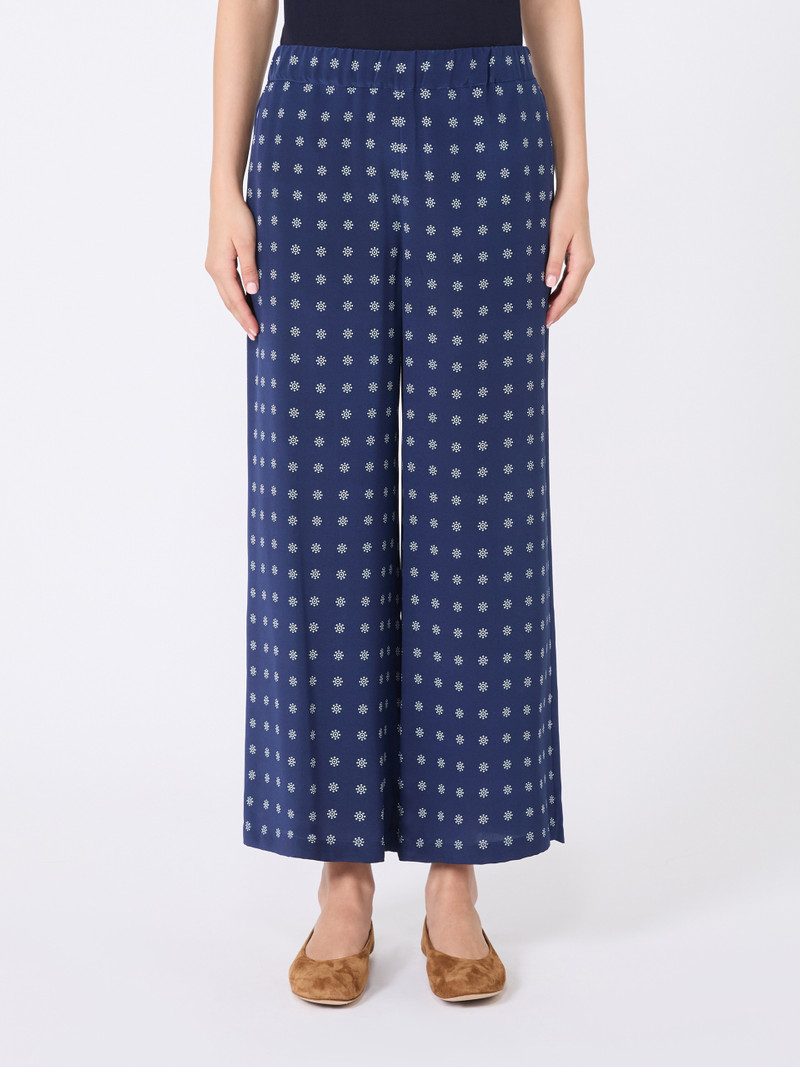 EUSEBIO Printed silk cropped trousers 3