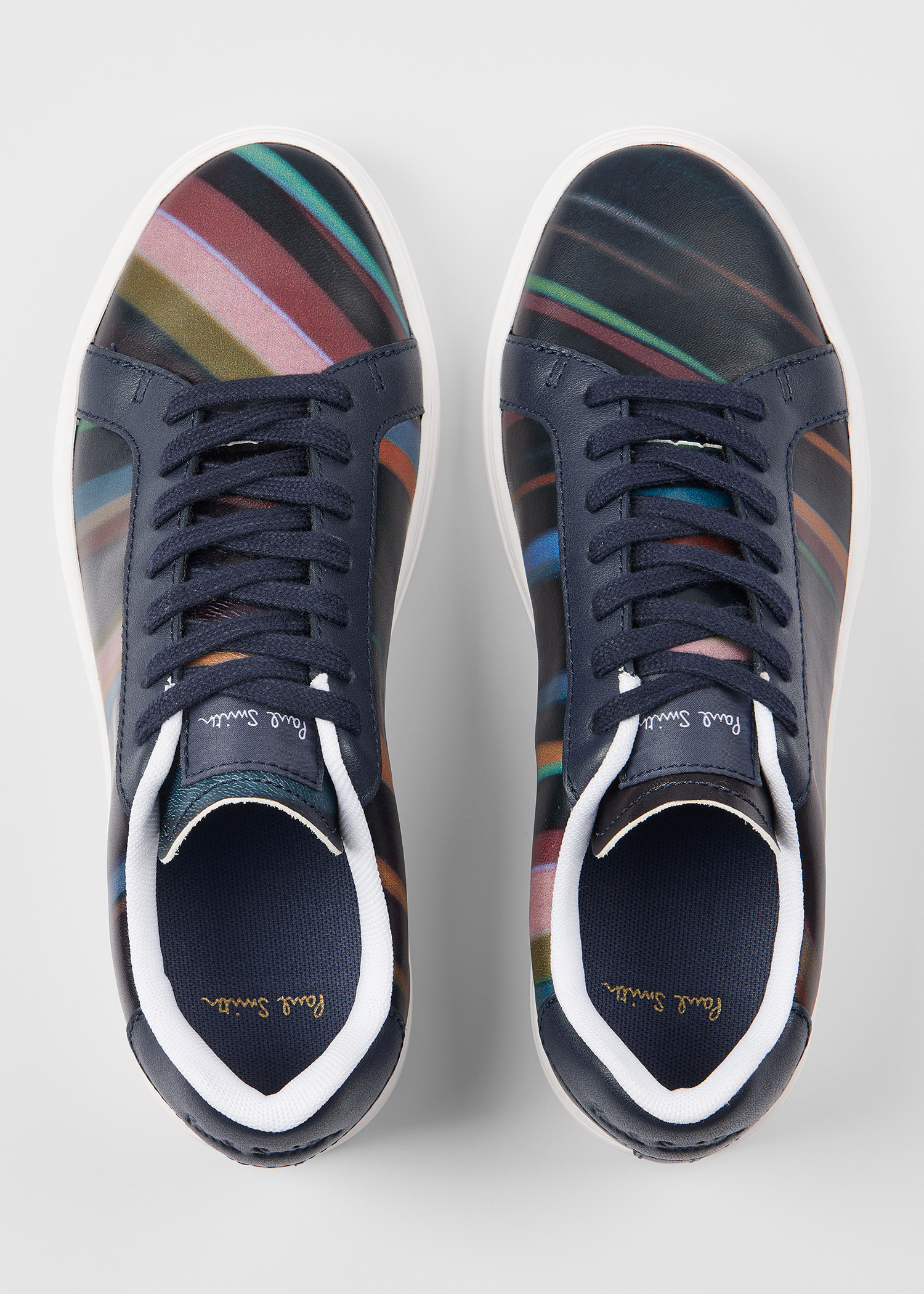Women's Navy 'Winter Swirl' Leather 'Lapin' Trainers - 5