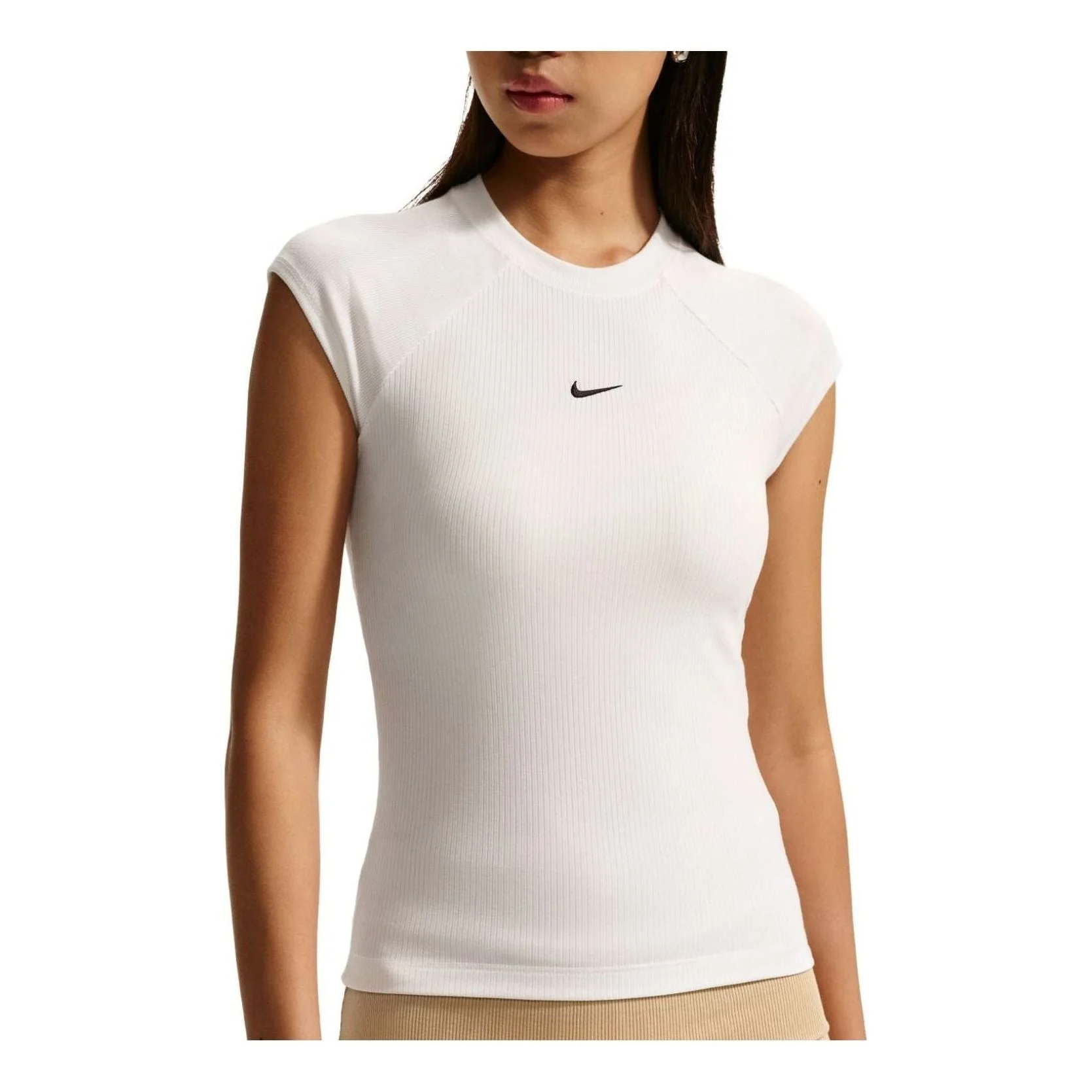 (WMNS) Nike Sportswear Tight Ribbed T-Shirt 'White' IF0243-133 - 1