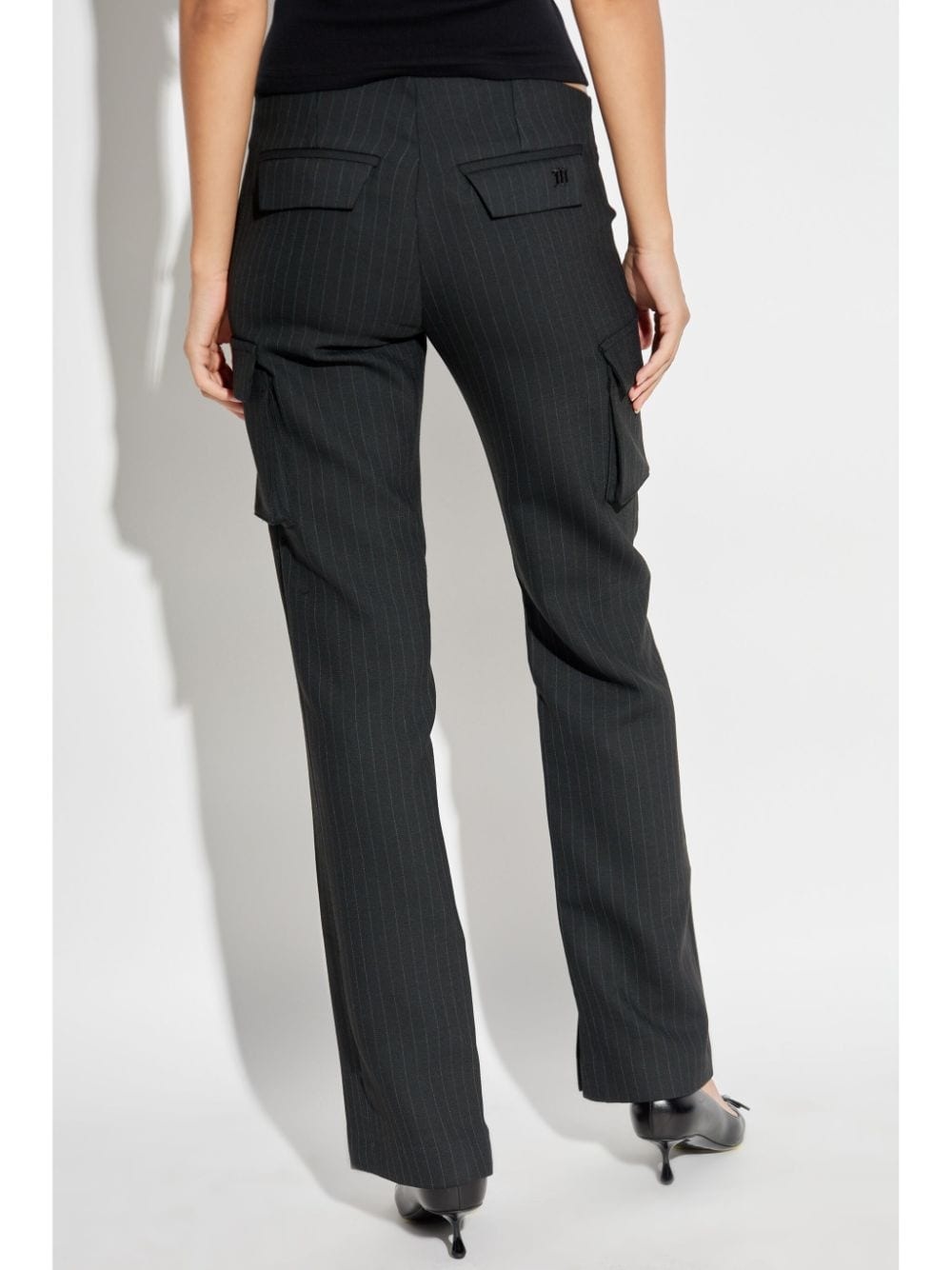 pinstriped straight trousers - 4