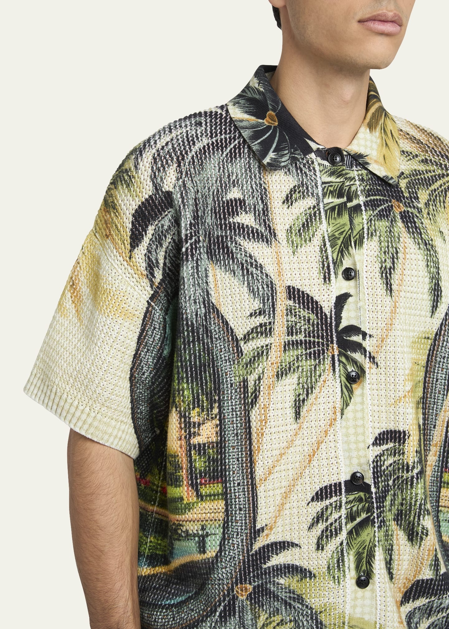 Men's Short-Sleeve Knit Paradise Shirt - 5