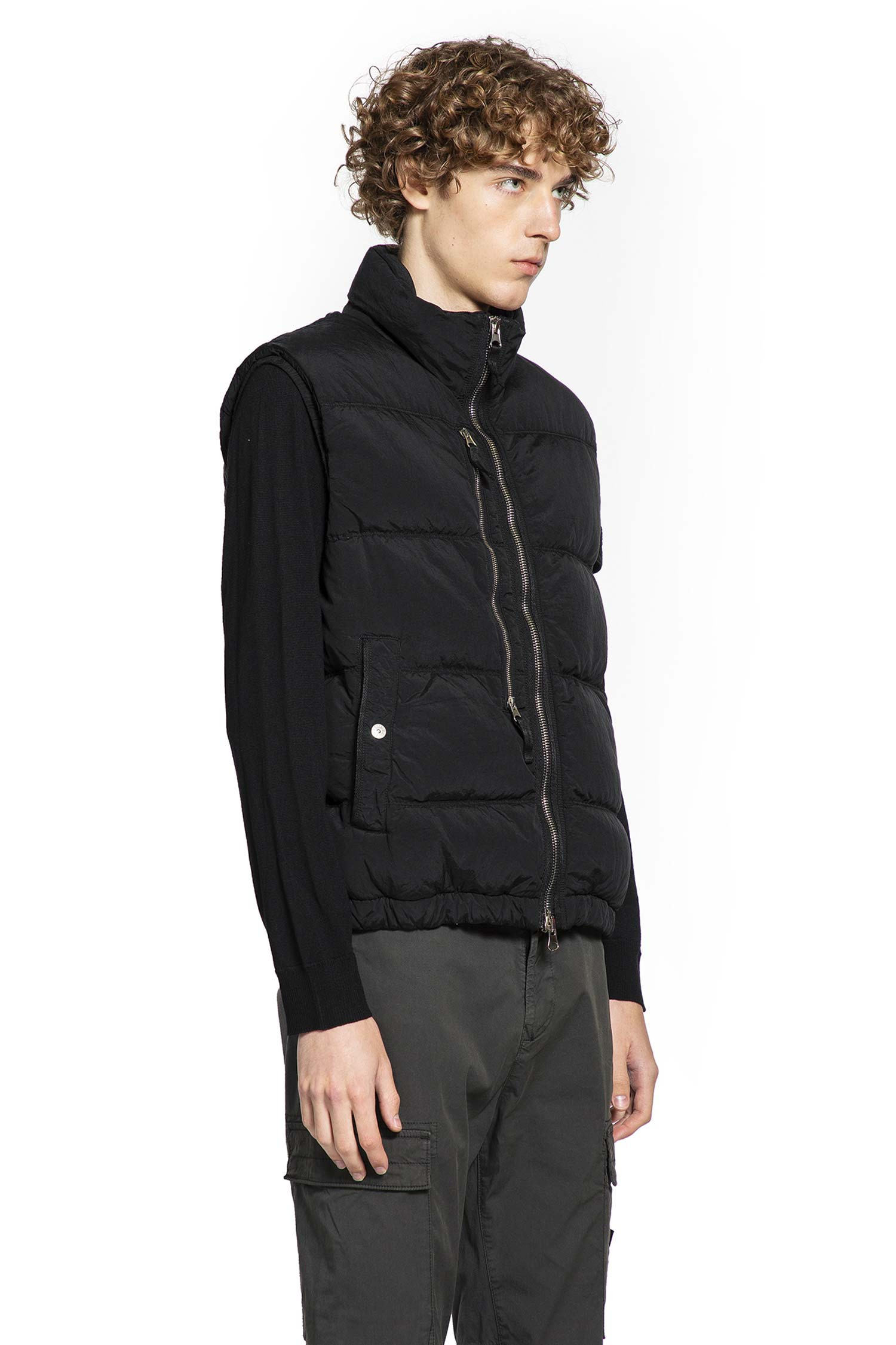 Stone Island Man Black Vests - 2
