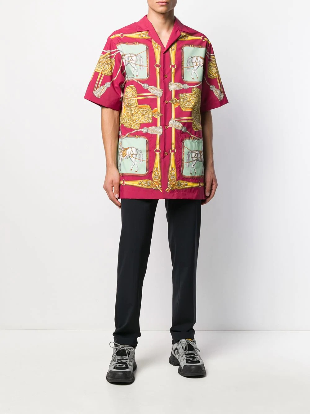 archival horse print bowling shirt - 2