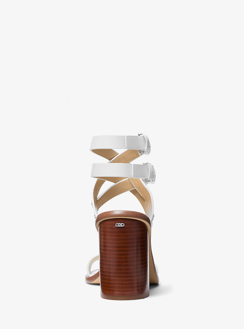 Irene Studded Leather Block Heel Sandal 3