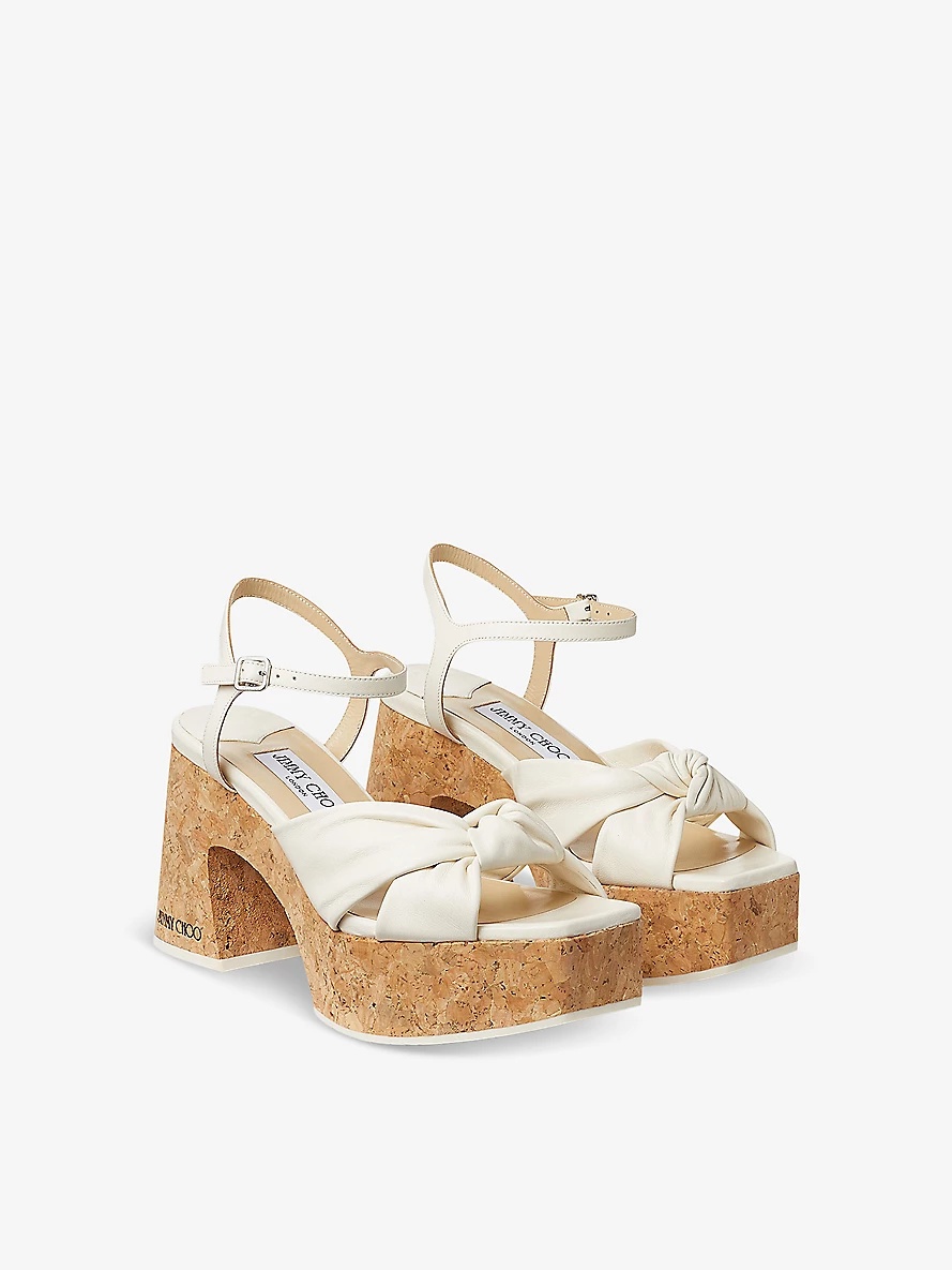 Heloise 95 leather platform sandals - 3