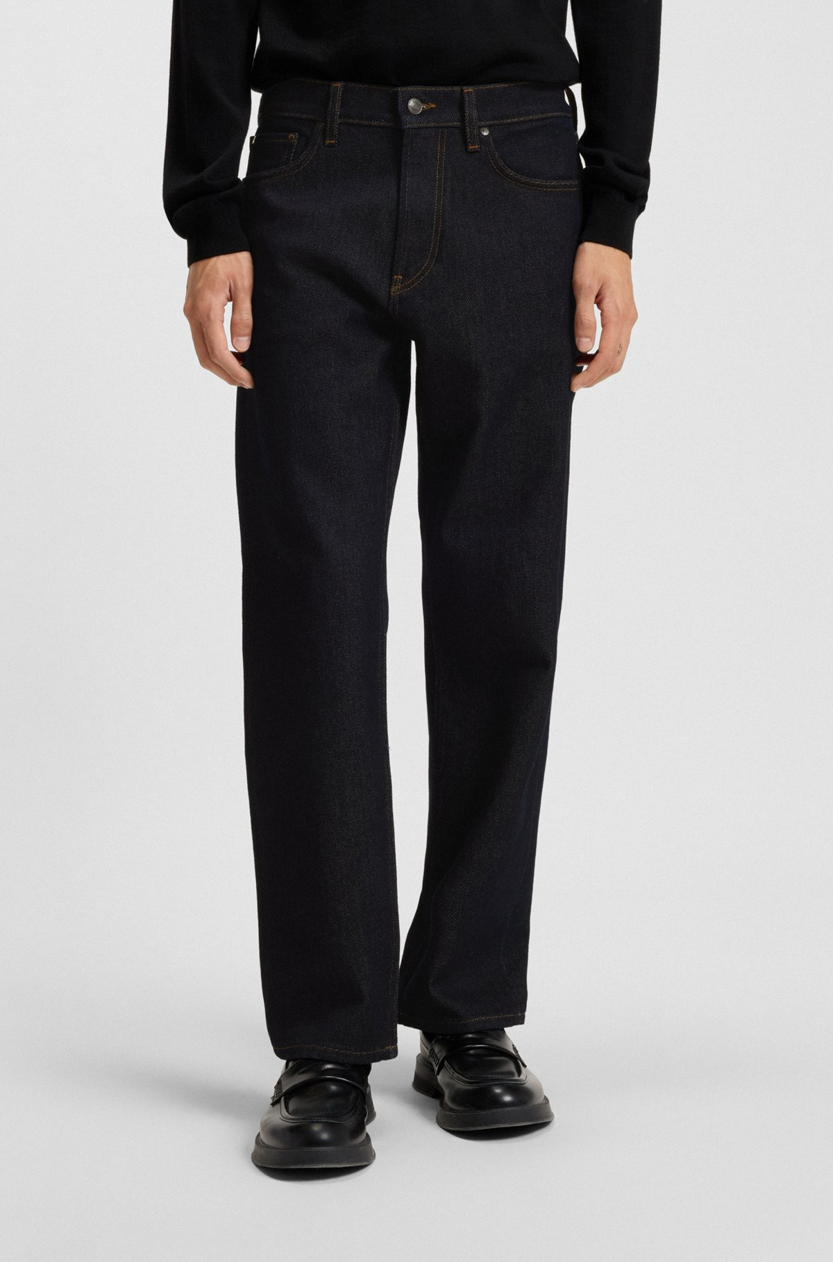 REGULAR-FIT JEANS IN FADED DARK-BLUE DENIM - 2
