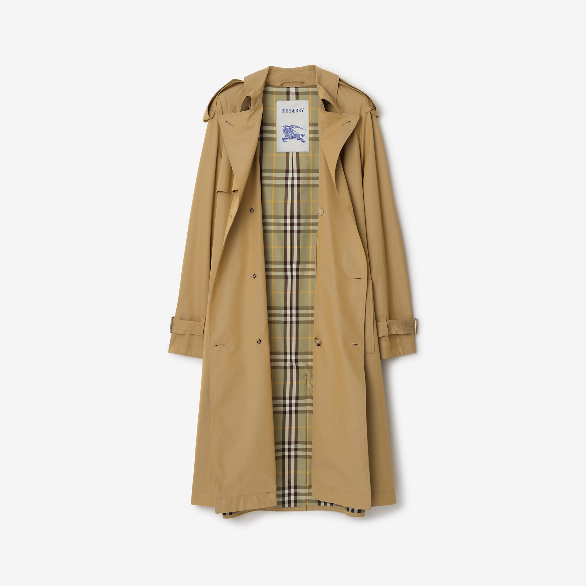 Long Gabardine Trench Coat - 7