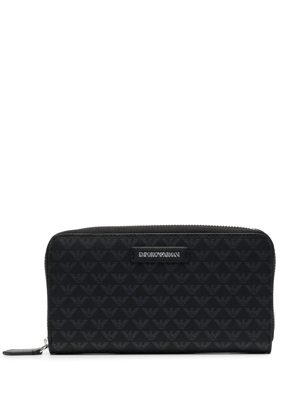 logo-print zip-fastening wallet - 1