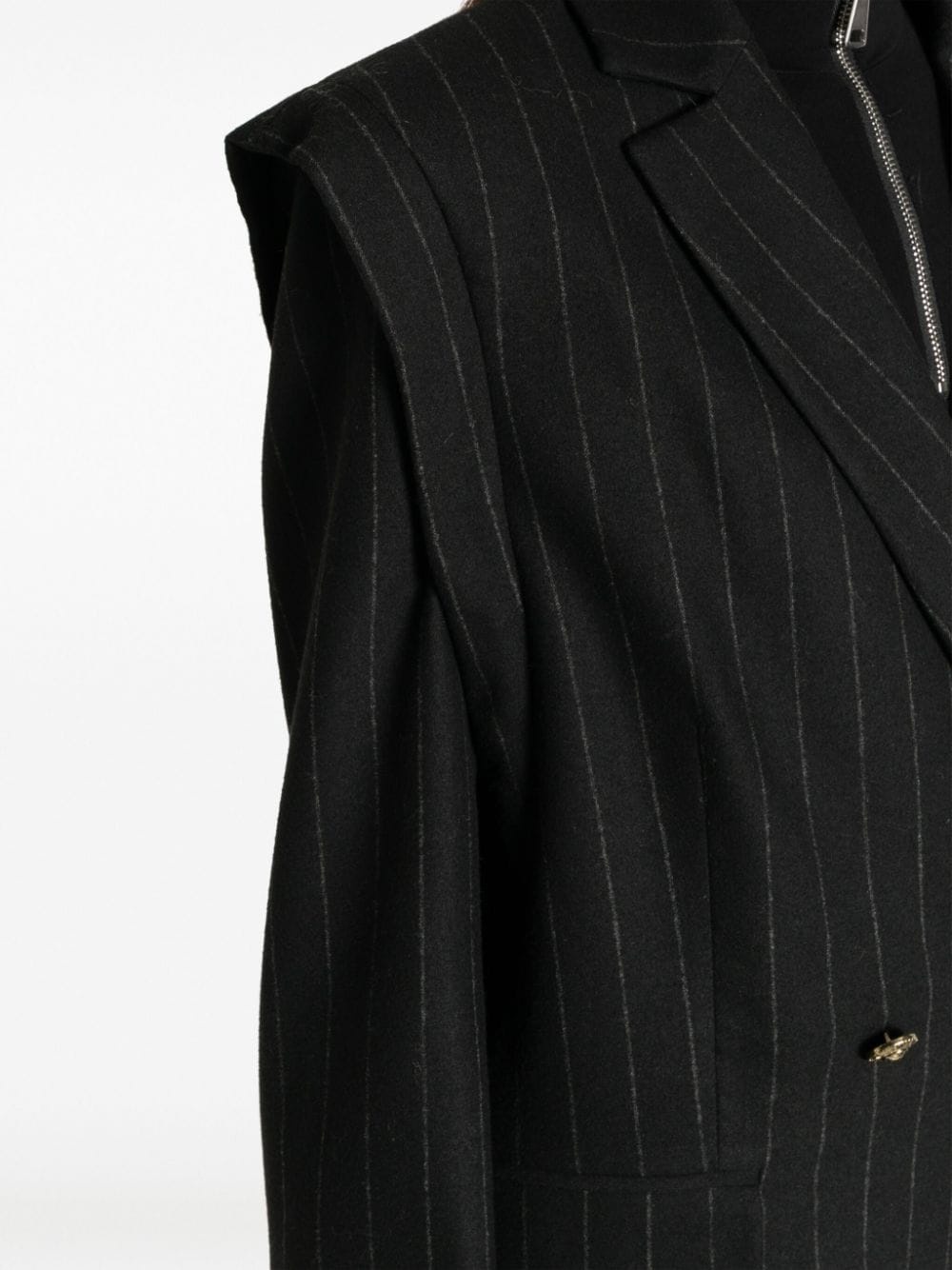 pinstriped double-breasted blazer - 10