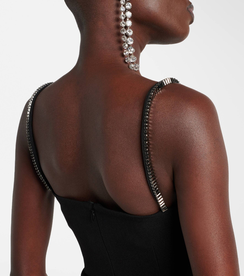 Crystal-embellished crêpe minidress 5