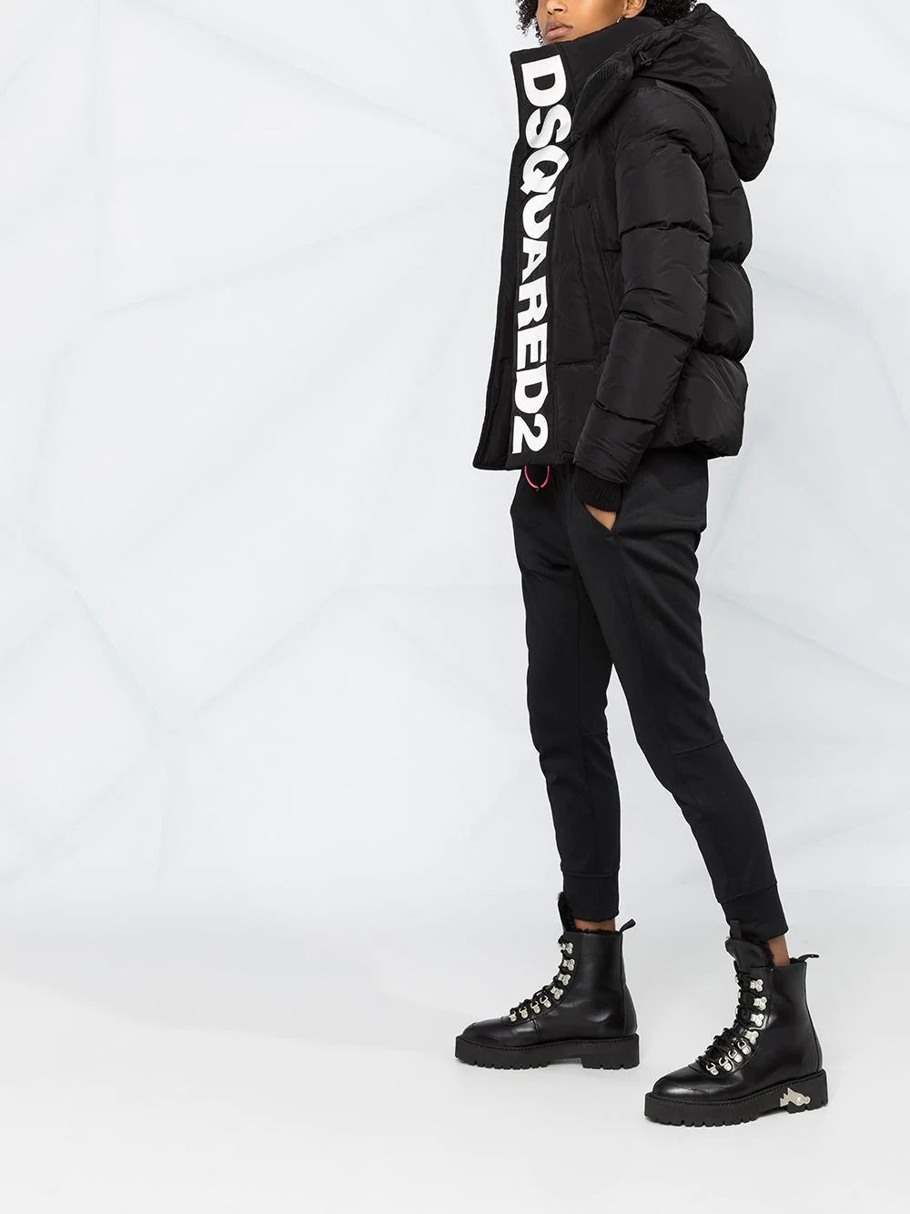 logo print hooded jacket - 4