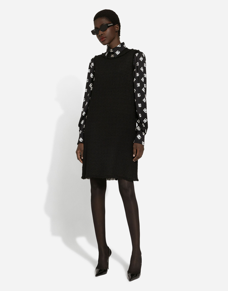 Dolce & Gabbana Raschel tweed calf-length dress with DG logo outlook