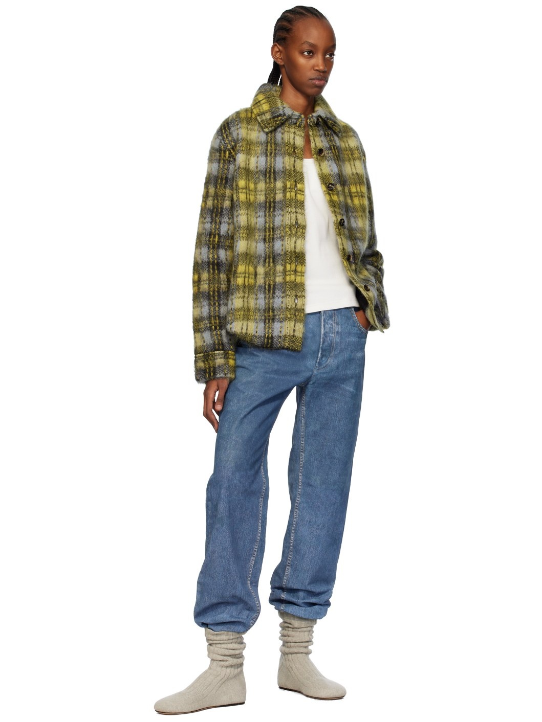 Yellow & Gray Brushed Jacket - 4