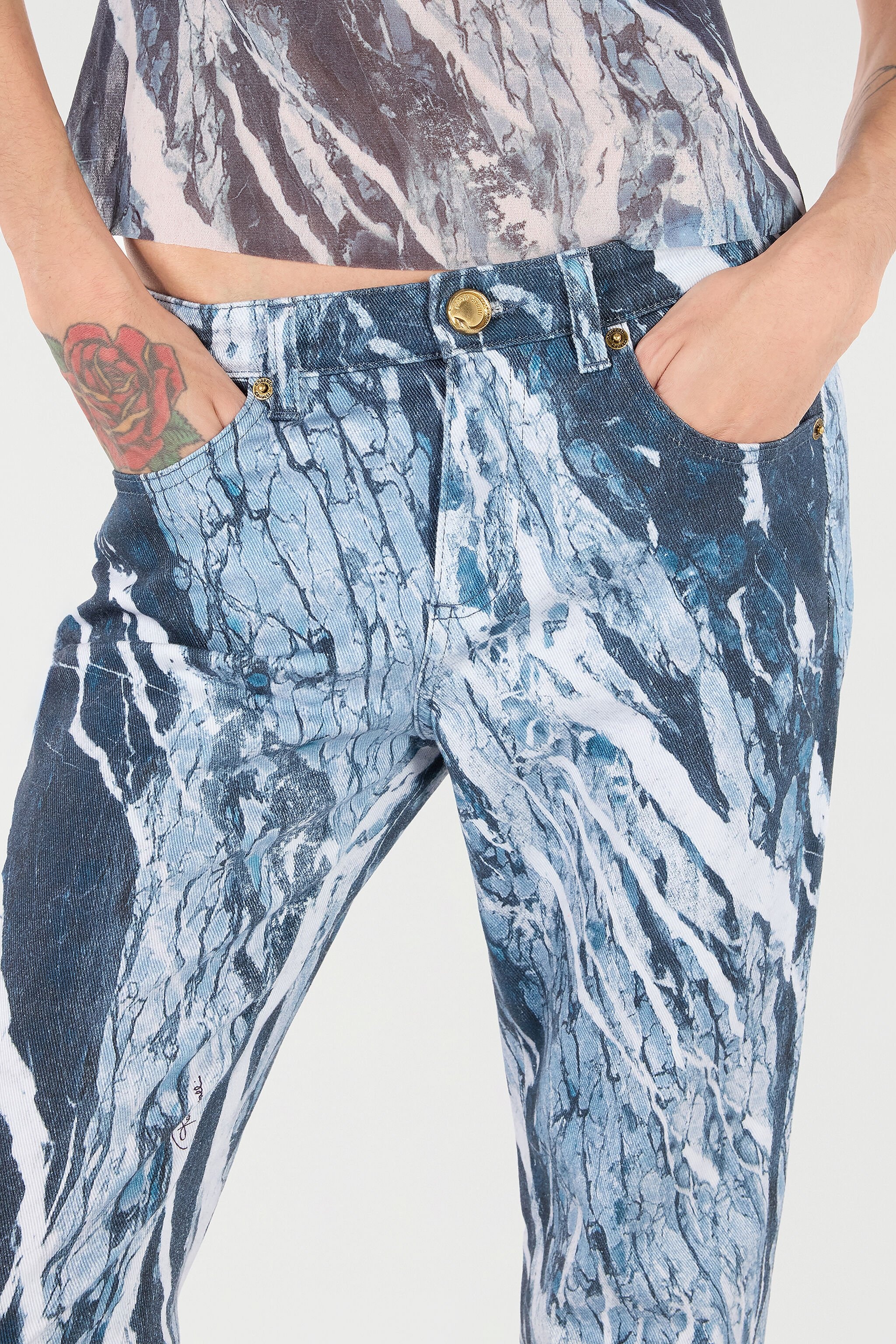 Pants With Marble Print - 6