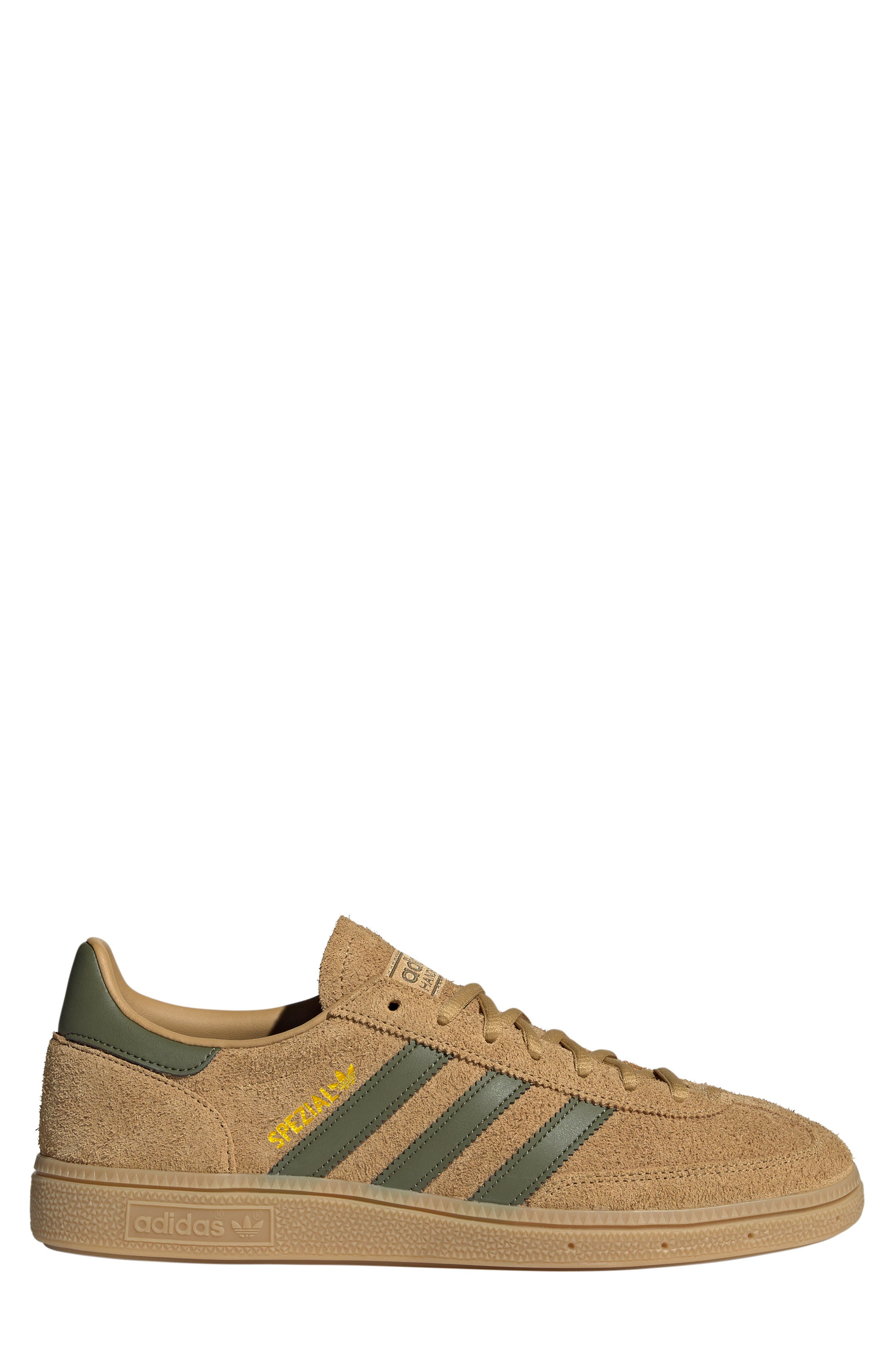 adidas Gender Inclusive Handball Spezial Sneaker in Golden Beige/Focus Olive/Gum at Nordstrom - 3