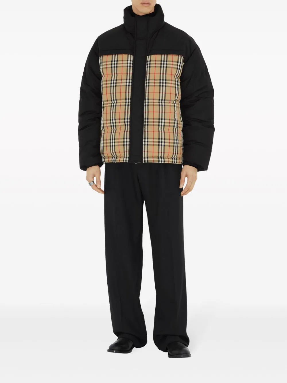 VINTAGE CHECK-PATTERN REVERSIBLE PADDED JACKET - 2