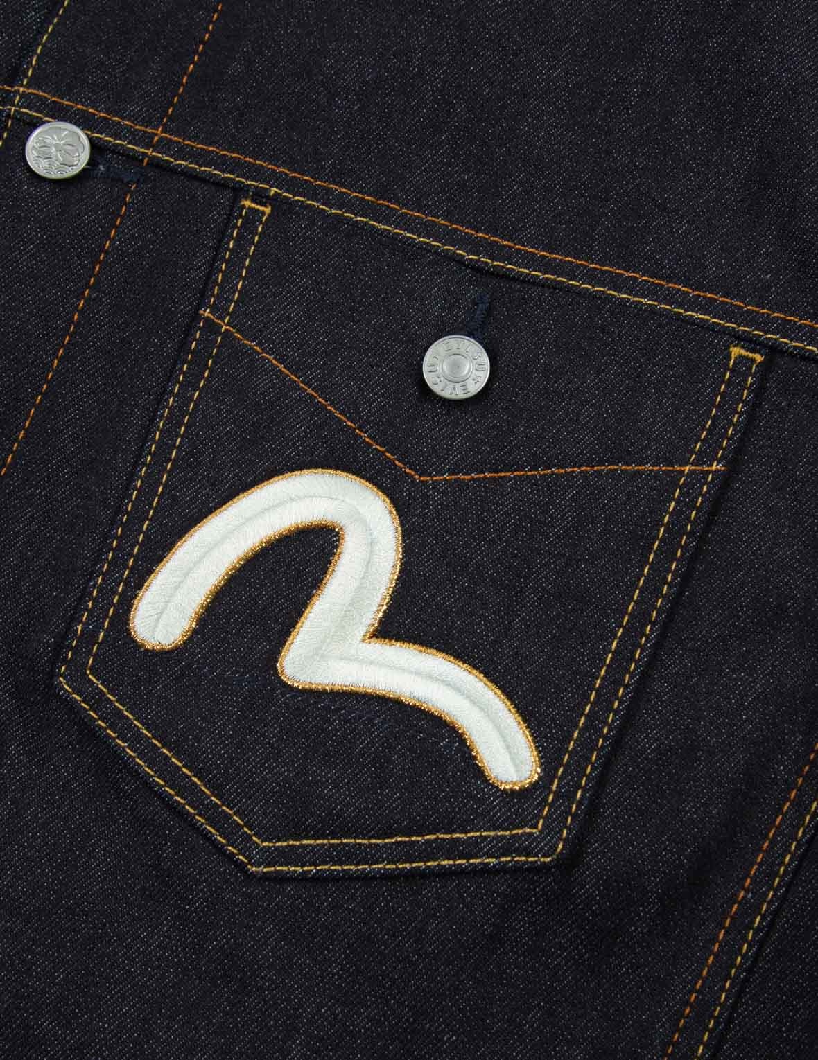 KOI-PATTERN KAMON AND LOGO EMBROIDERY DENIM JACKET - 9