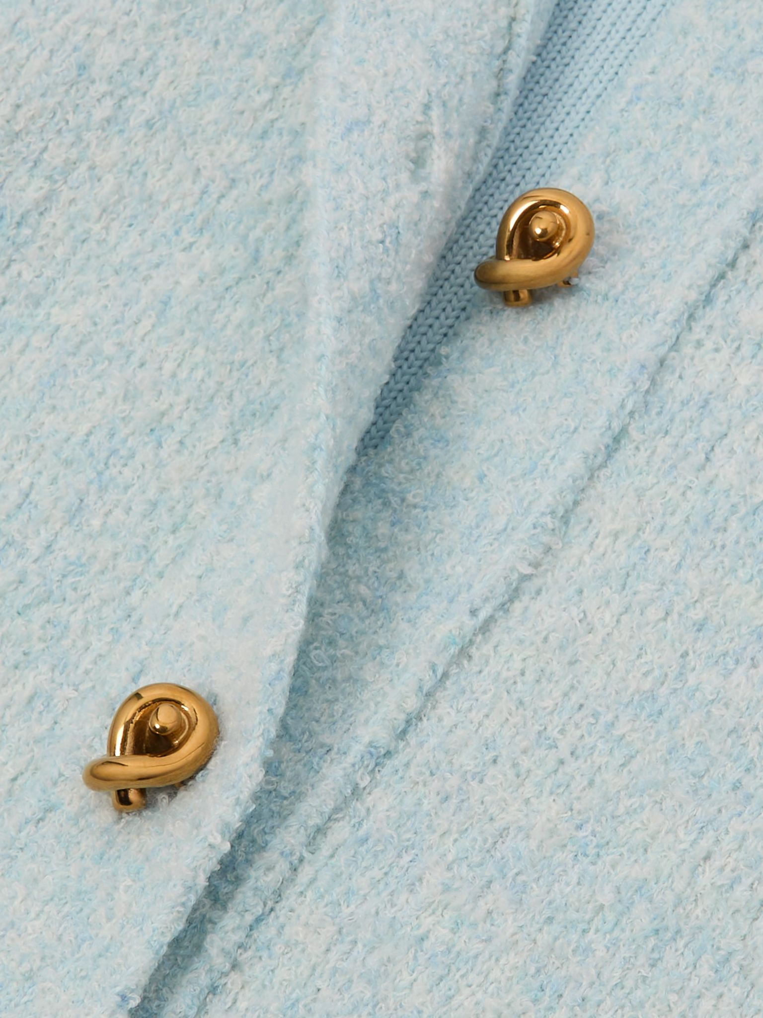 Wool-blend bouclé cardigan Light blue - 4