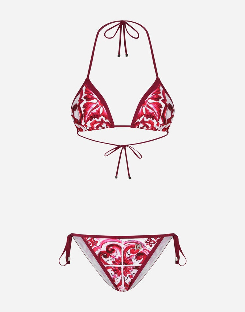 Majolica Print Triangle Bikini 1