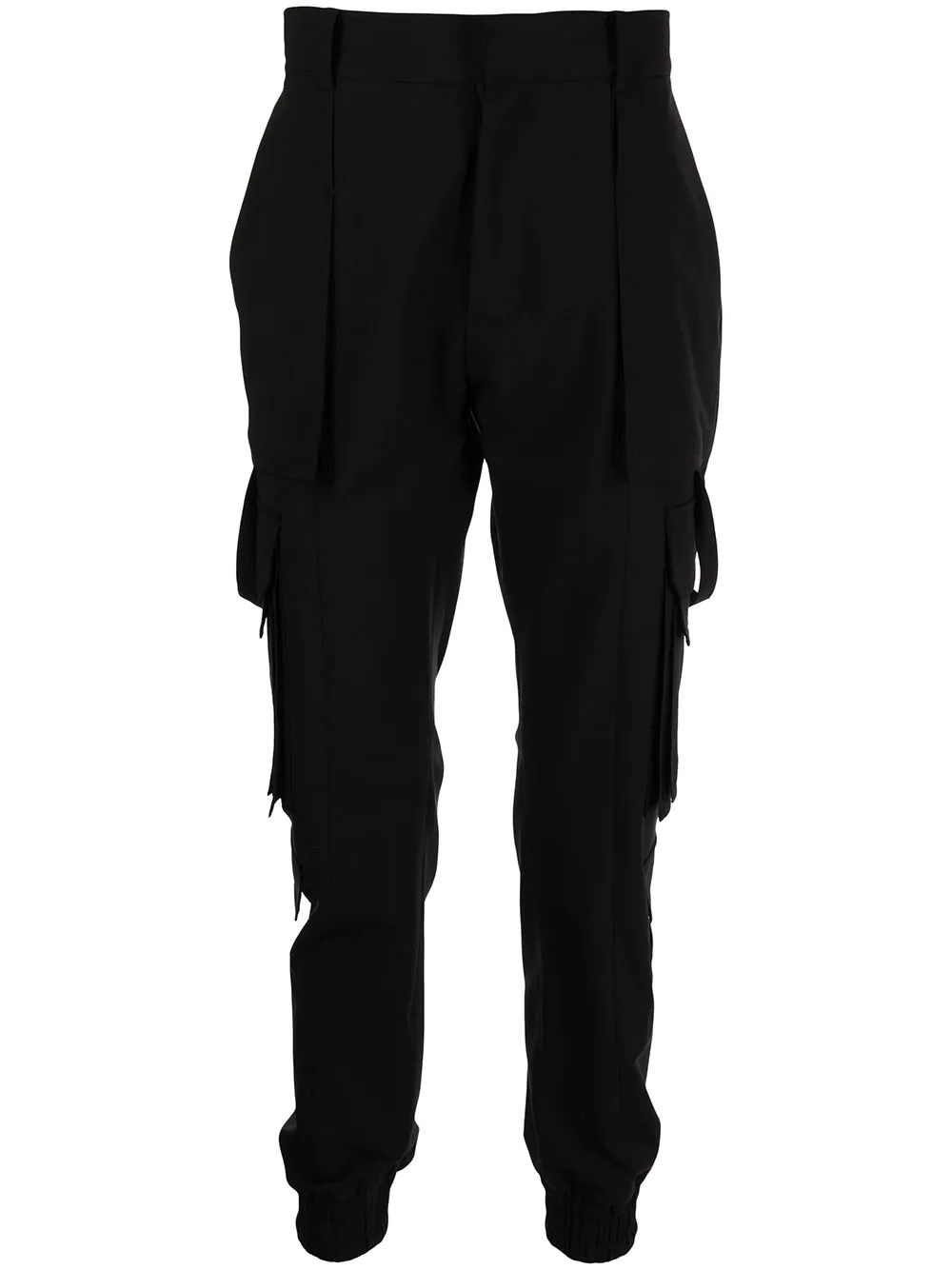 slim-cut cargo trousers - 1