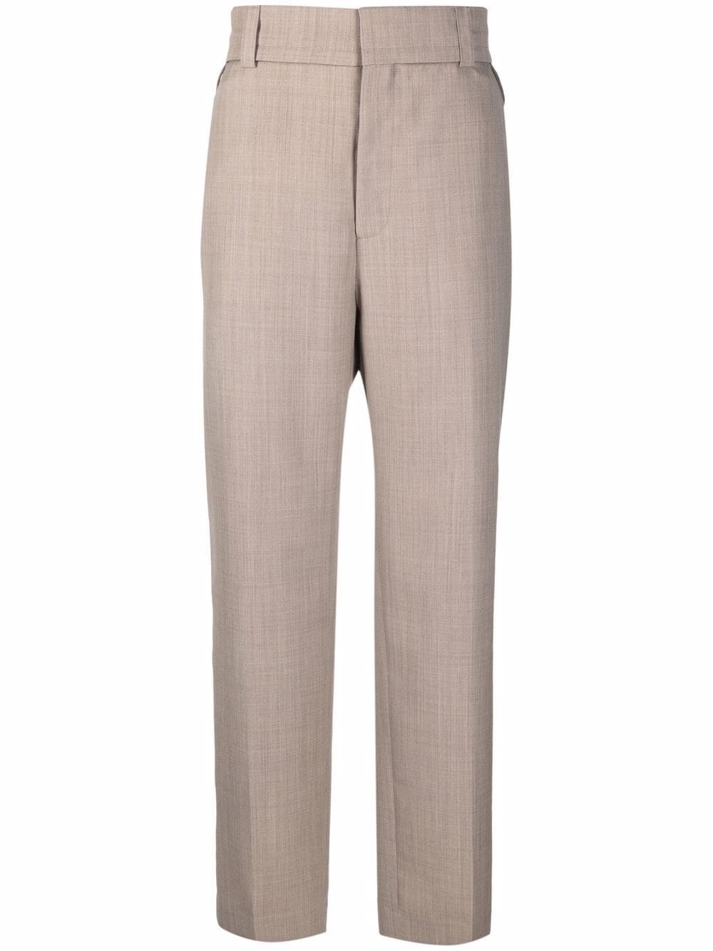 wool straight-leg trousers - 1