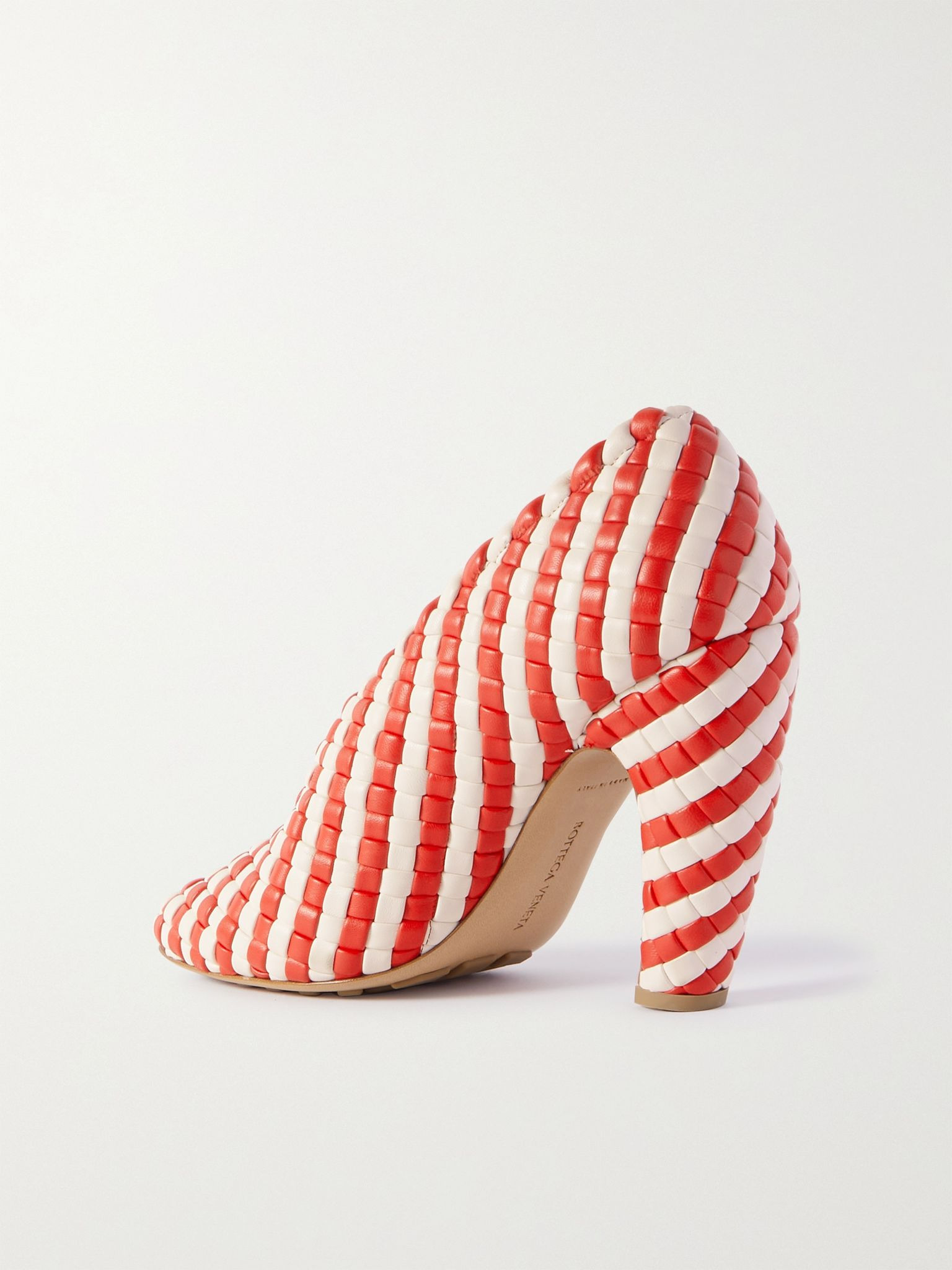 Canalazzo striped intrecciato leather pumps White - 3