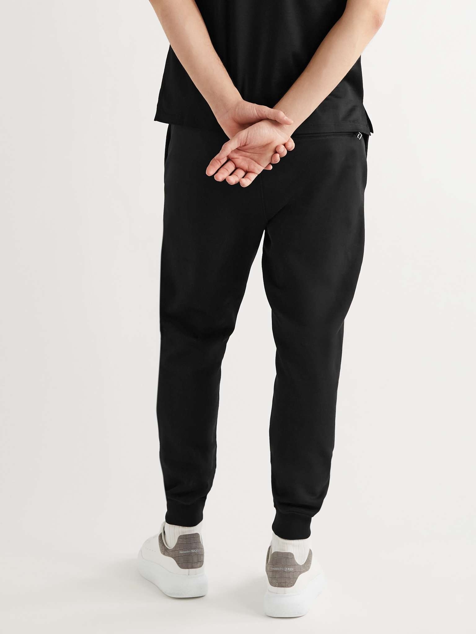 Tapered Logo Webbing-Trimmed Loopback Cotton-Jersey Sweatpants - 4