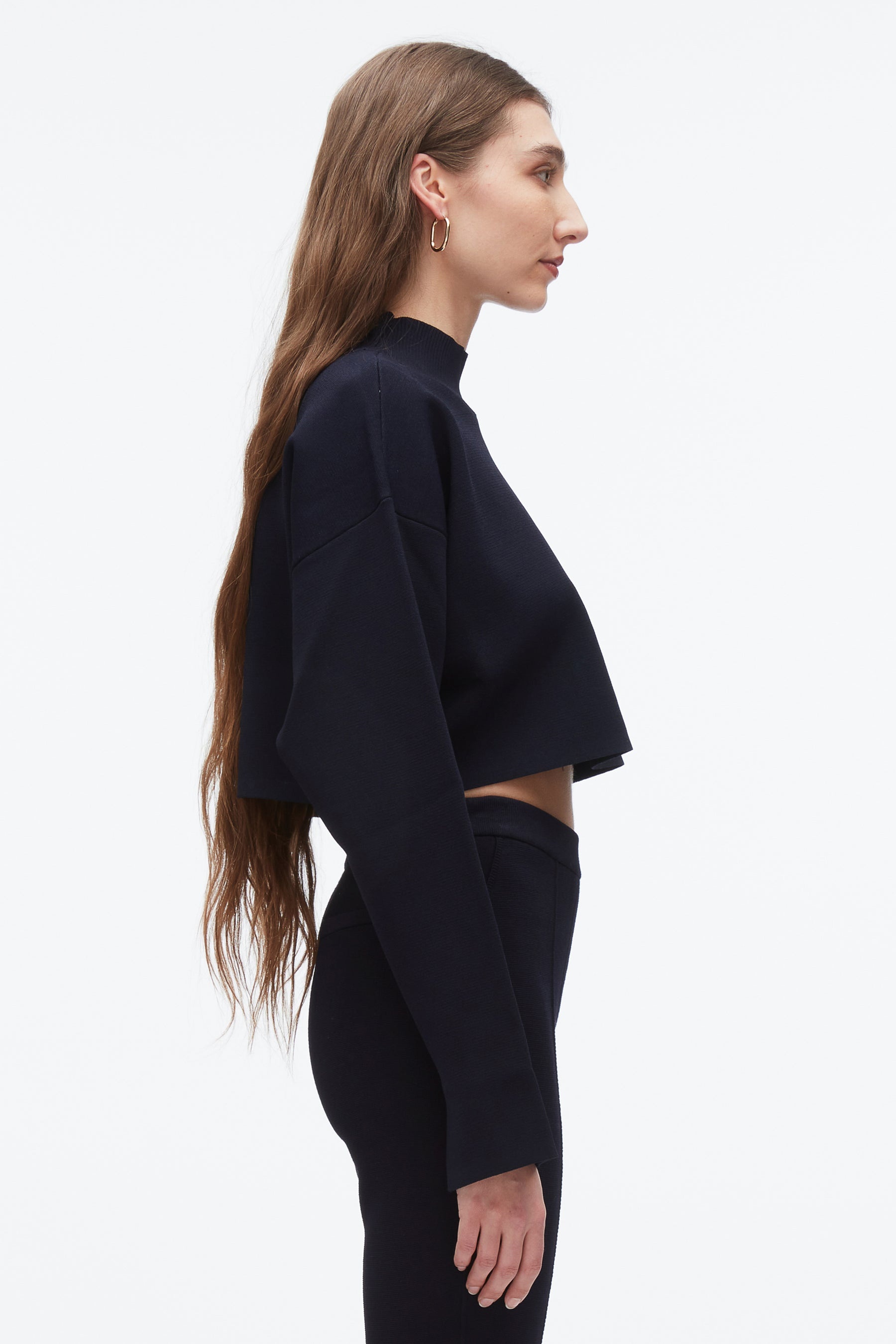 Compact Rib Cropped Turtle Neck - 4