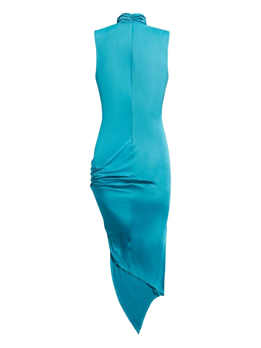 crystal-embellished draped midi dress - 5