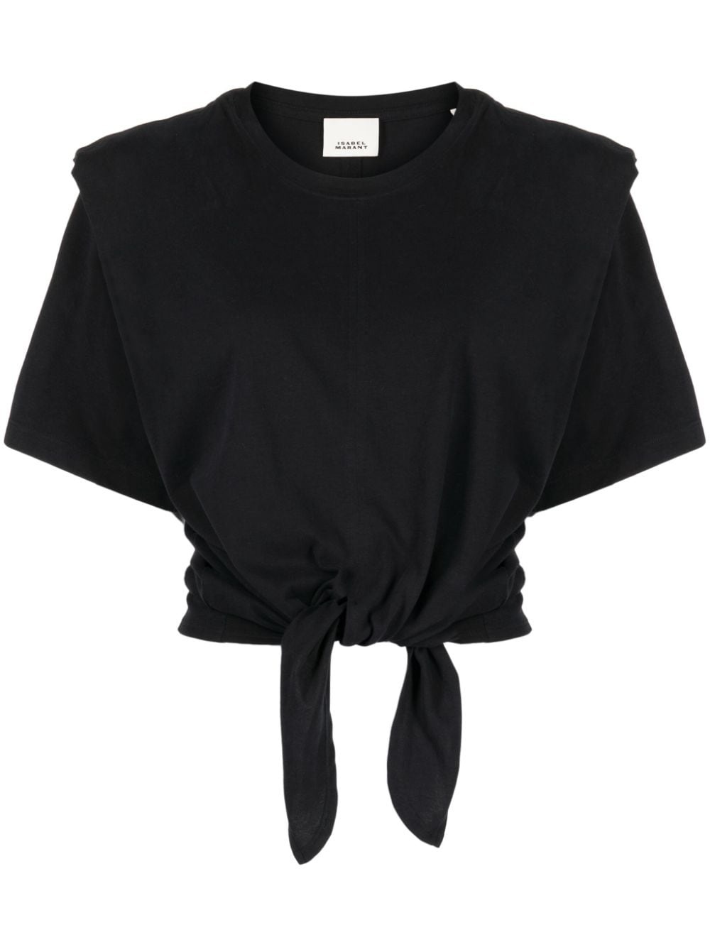 tie-fastening cotton T-shirt - 2