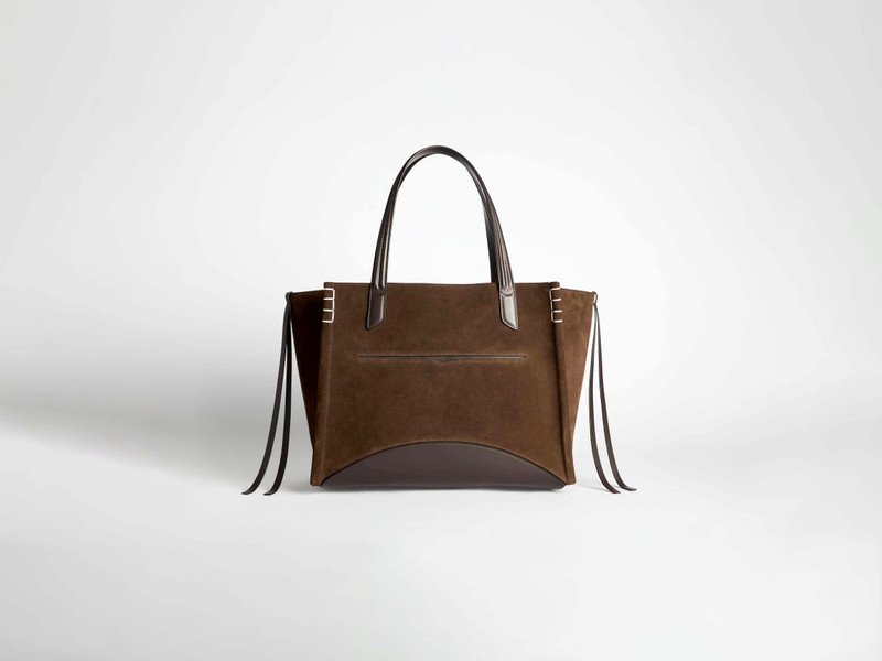 LOAFER CABAS BAG IN BROWN SUEDE 1