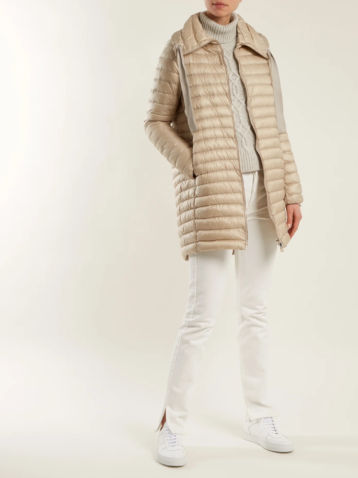 Citrinelle funnel-neck quilted coat - 2