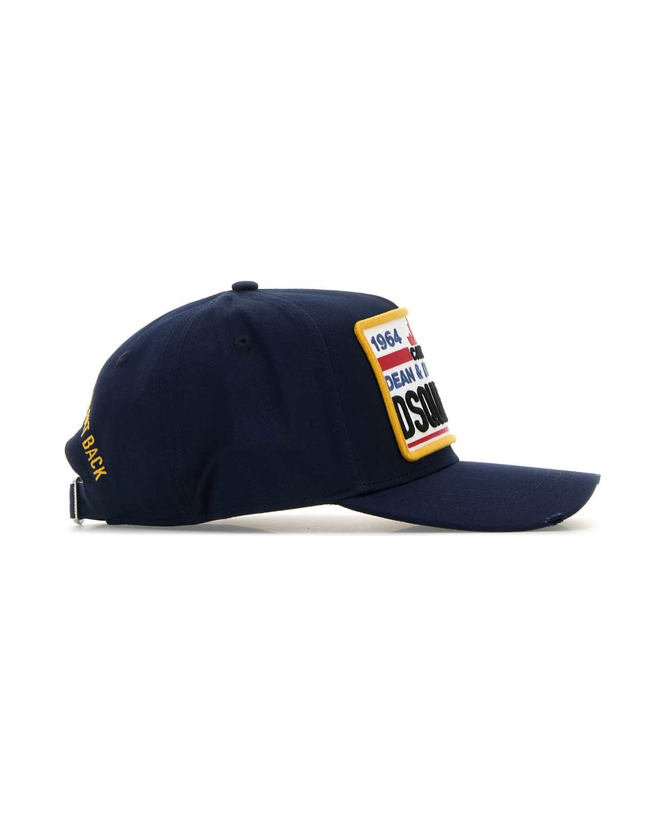 Navy Blue Cotton Baseball Cap - 2