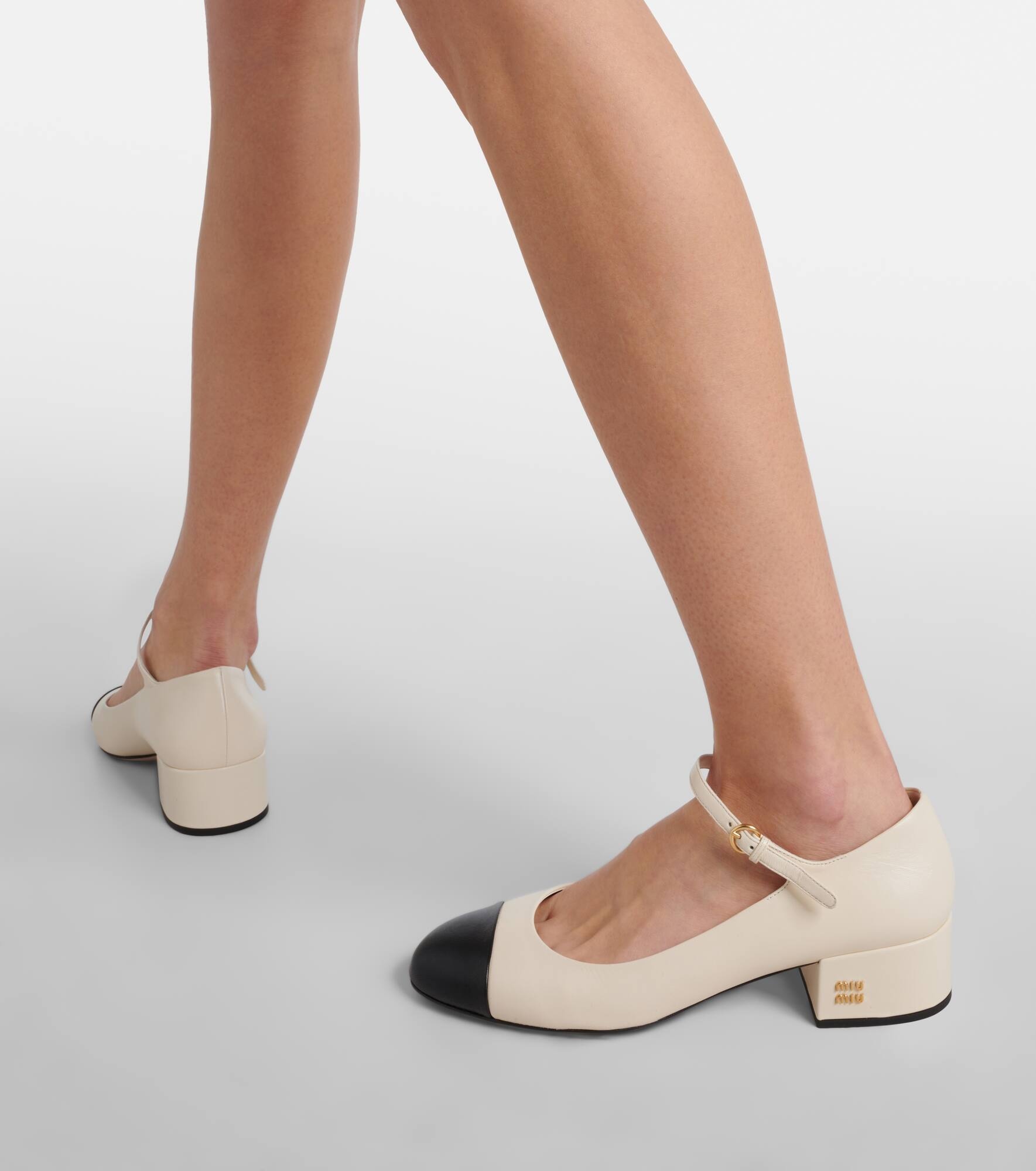 Logo leather Mary Jane pumps - 7