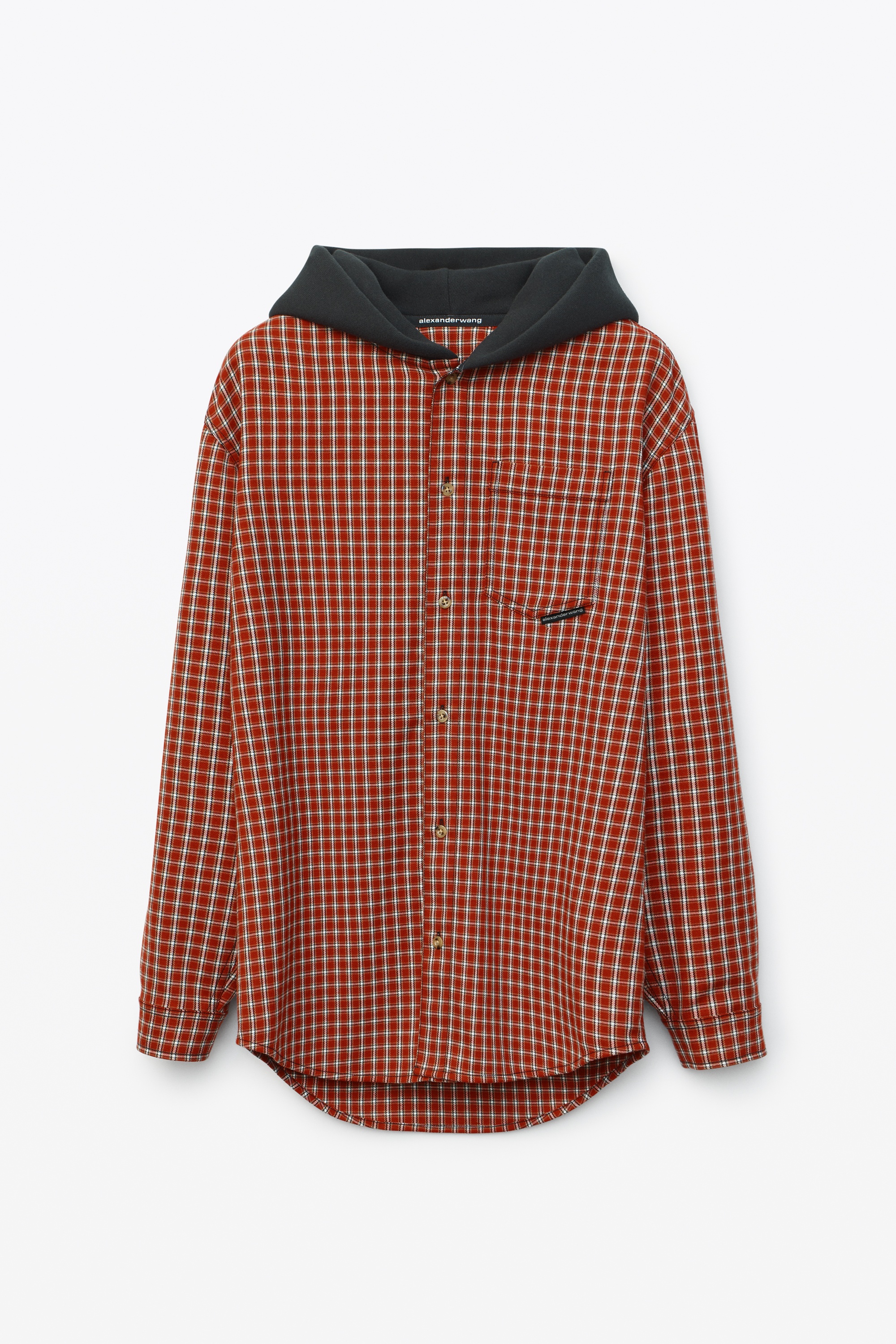 PLAID HOODED SHIRT - 1