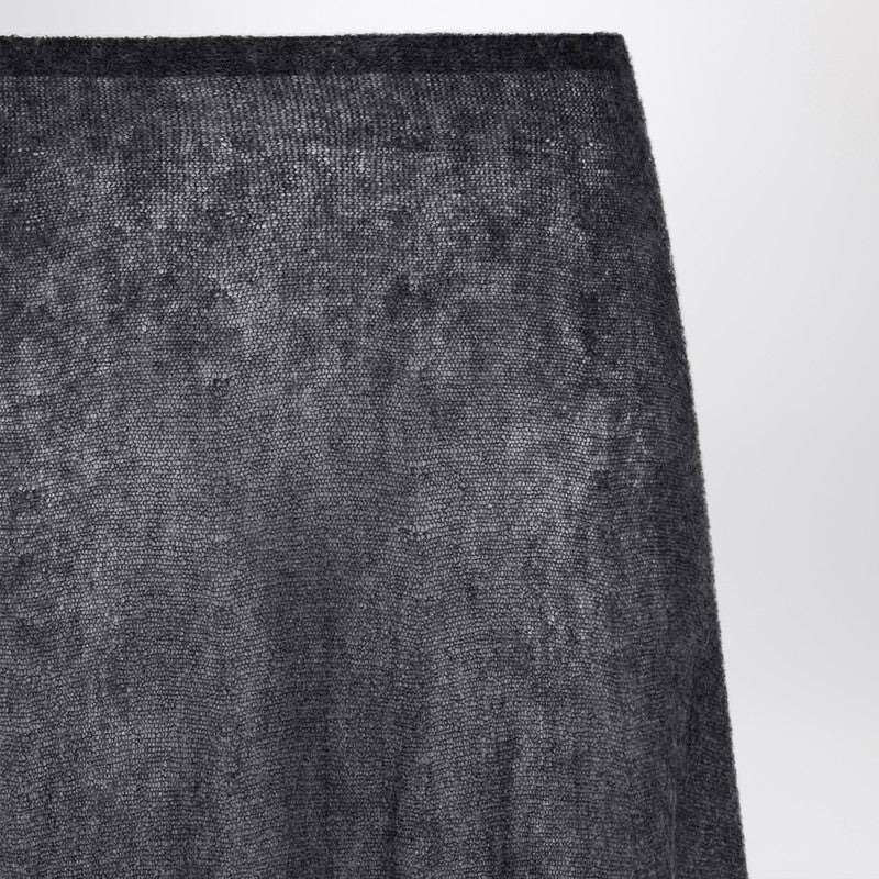 Alaia Gonna Gray Midi In Mohair Women - 2