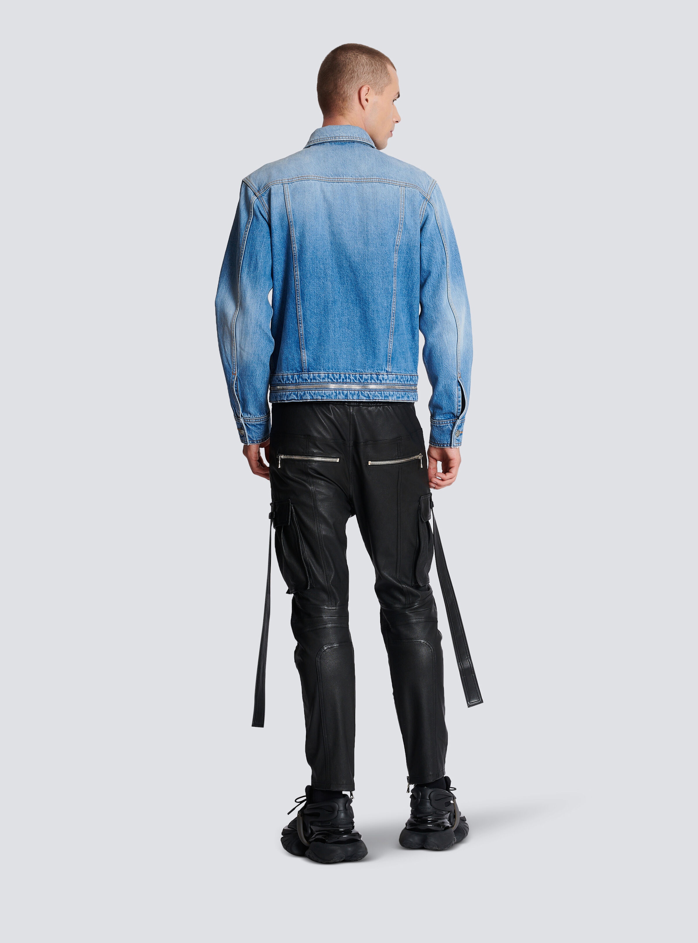 Denim jacket with zip fastening - 4