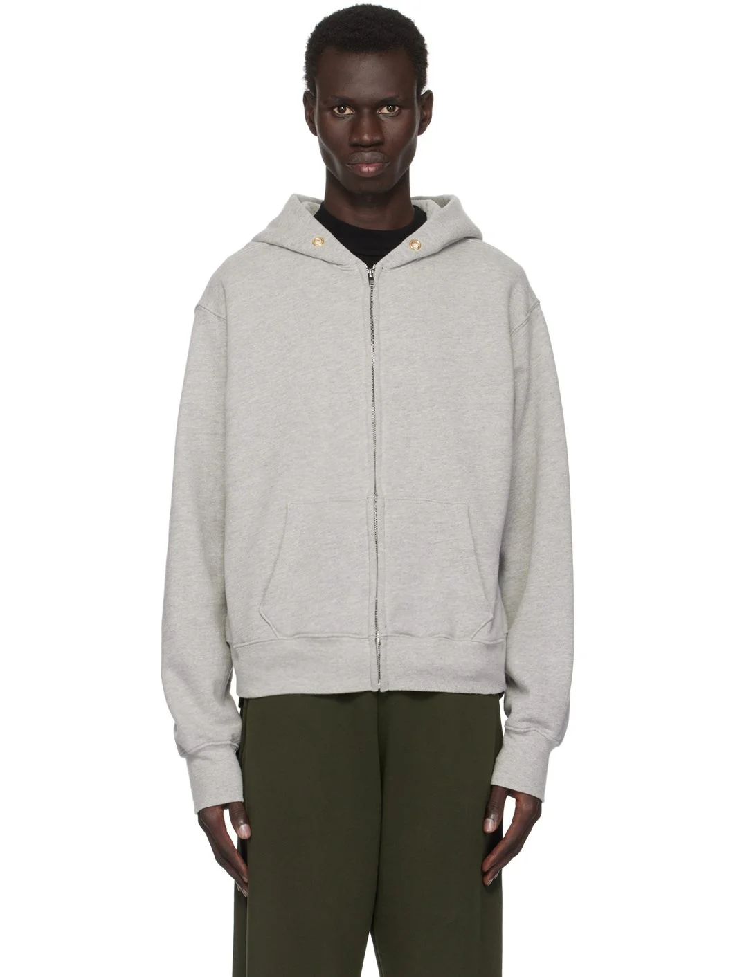 Gray Heavyweight Zip Hoodie - 1
