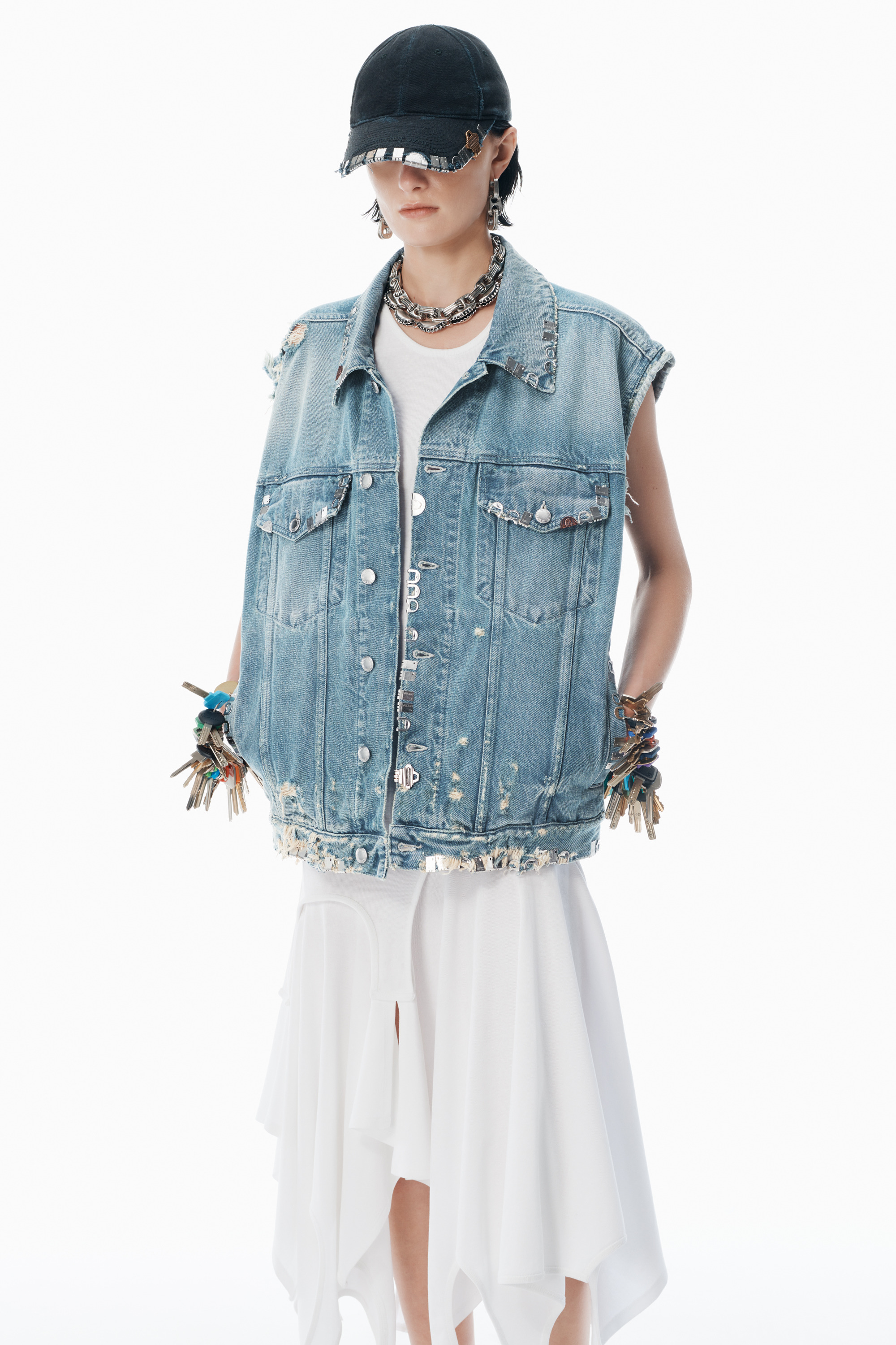 Regen Indigo Denim Vest with Hardware - 3