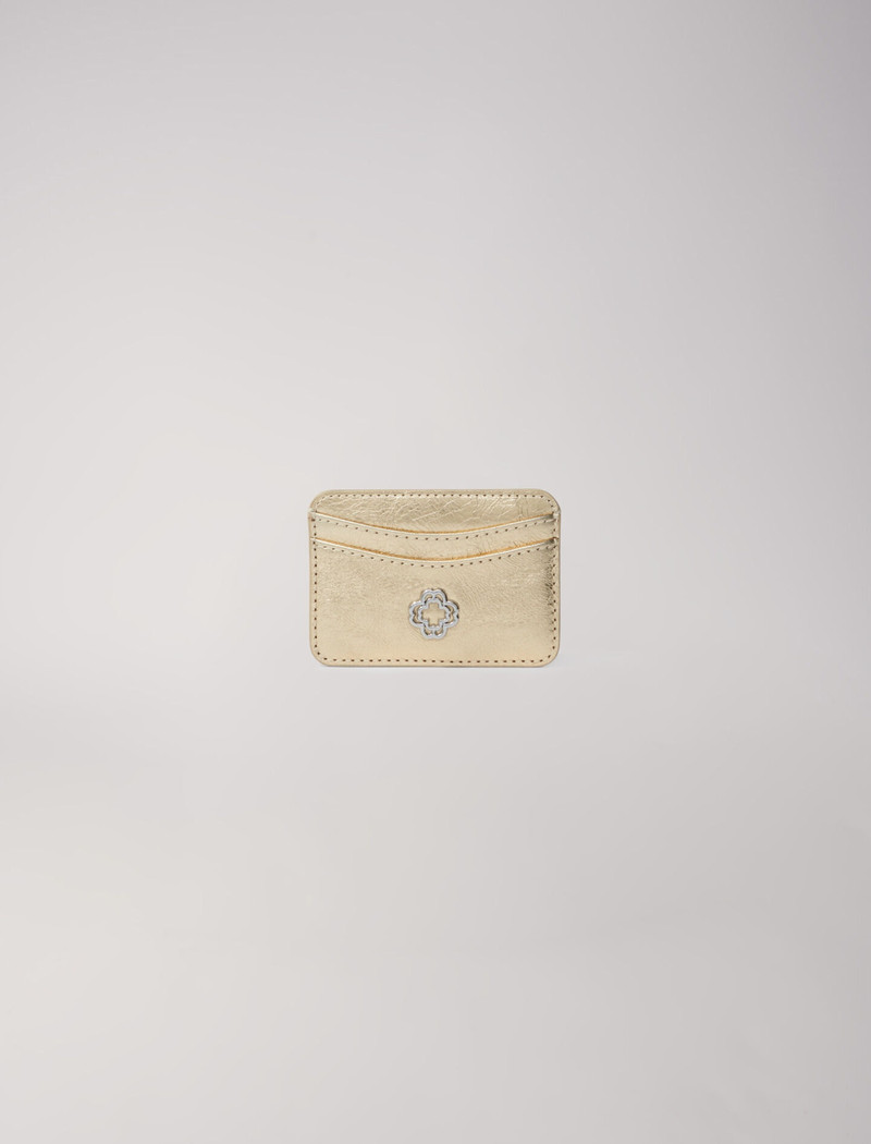 Crackled leather card holder 1