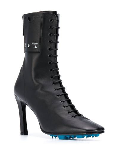Off-White lace-up 105mm leather ankle boots outlook
