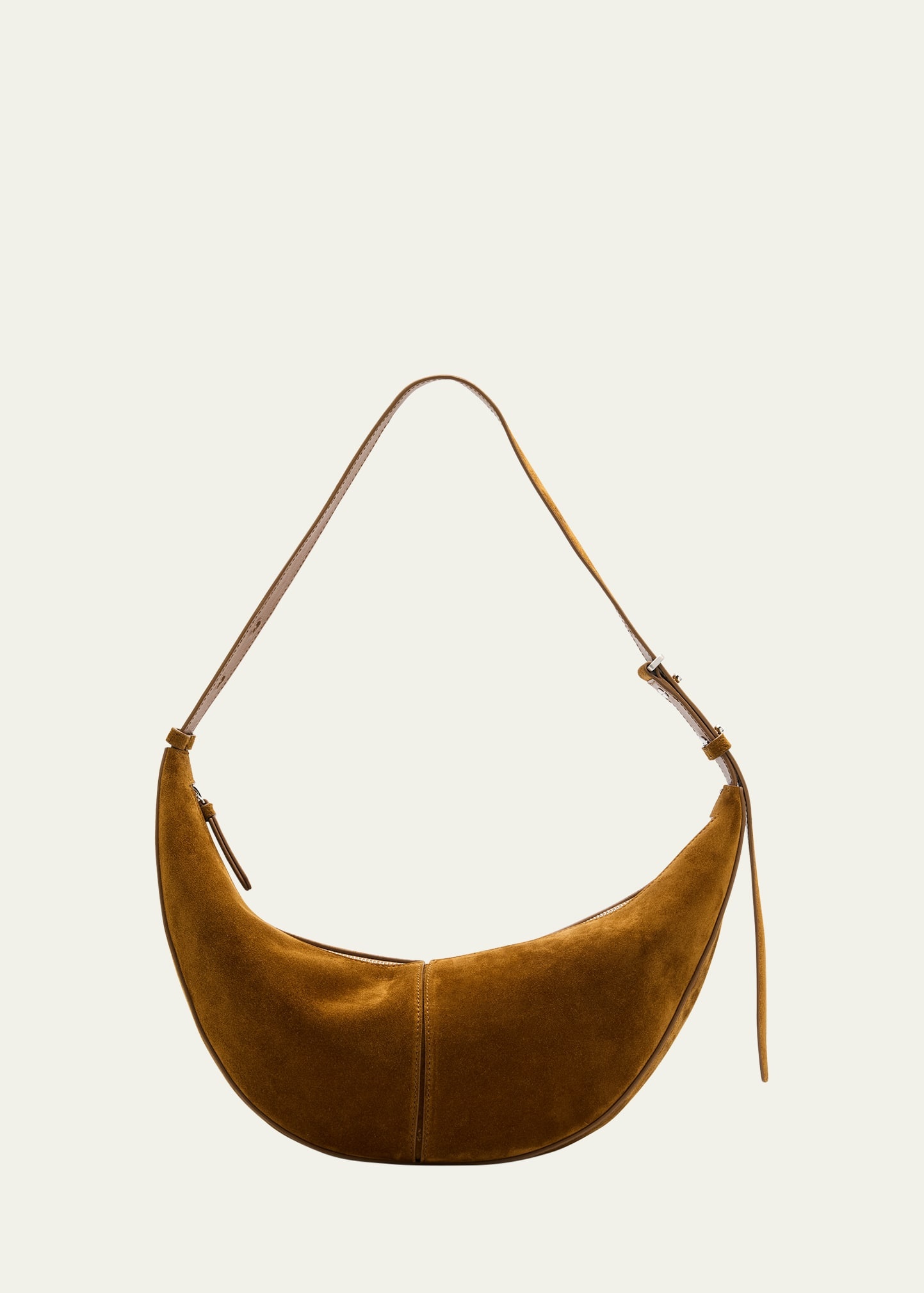 Slide Zip Suede Shoulder Bag - 1