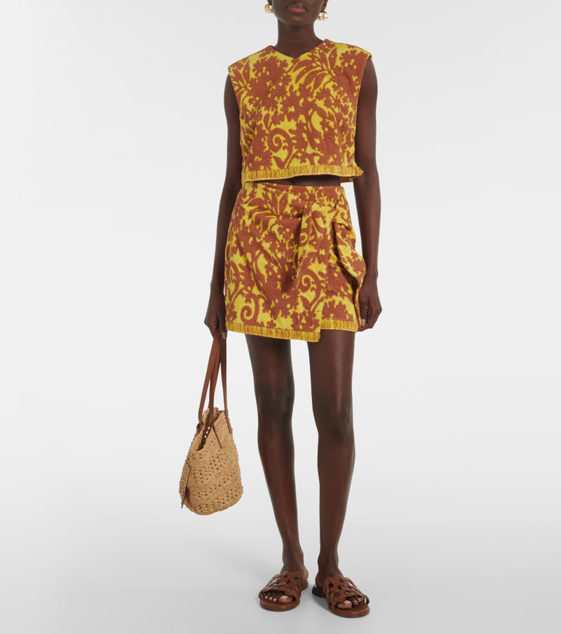 ALÉMAIS Amarillo printed cotton-blend wrap skirt outlook