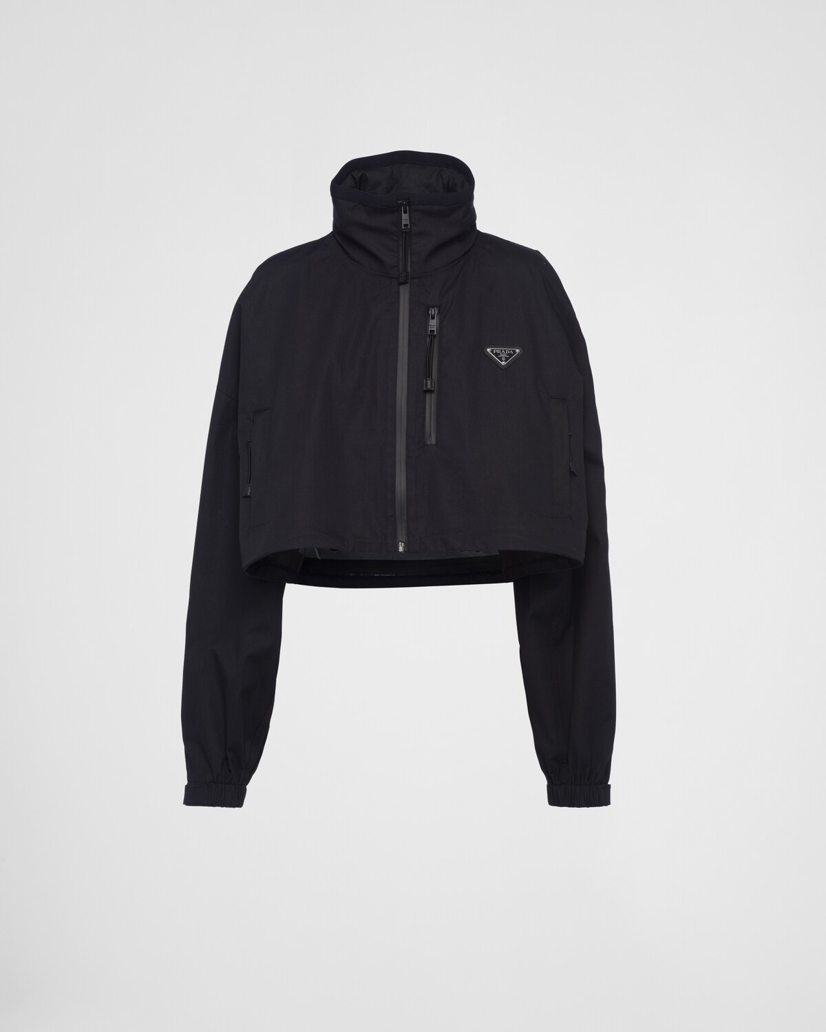 Cropped technical-cotton and Re-Nylon jacket - 1