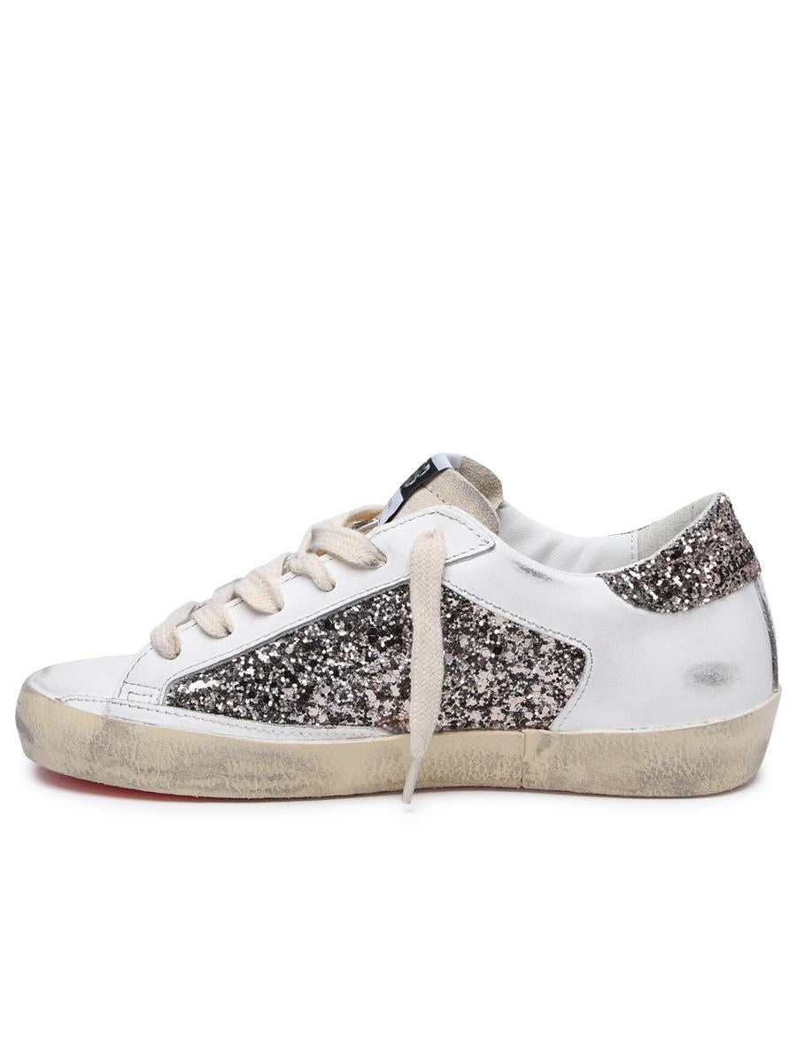 GOLDEN GOOSE 'SUPER-STAR' WHITE LEATHER SNEAKERS - 3