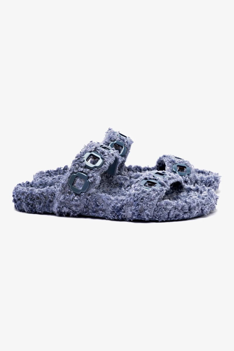 Milan Slide In Blue Faux Fur 3