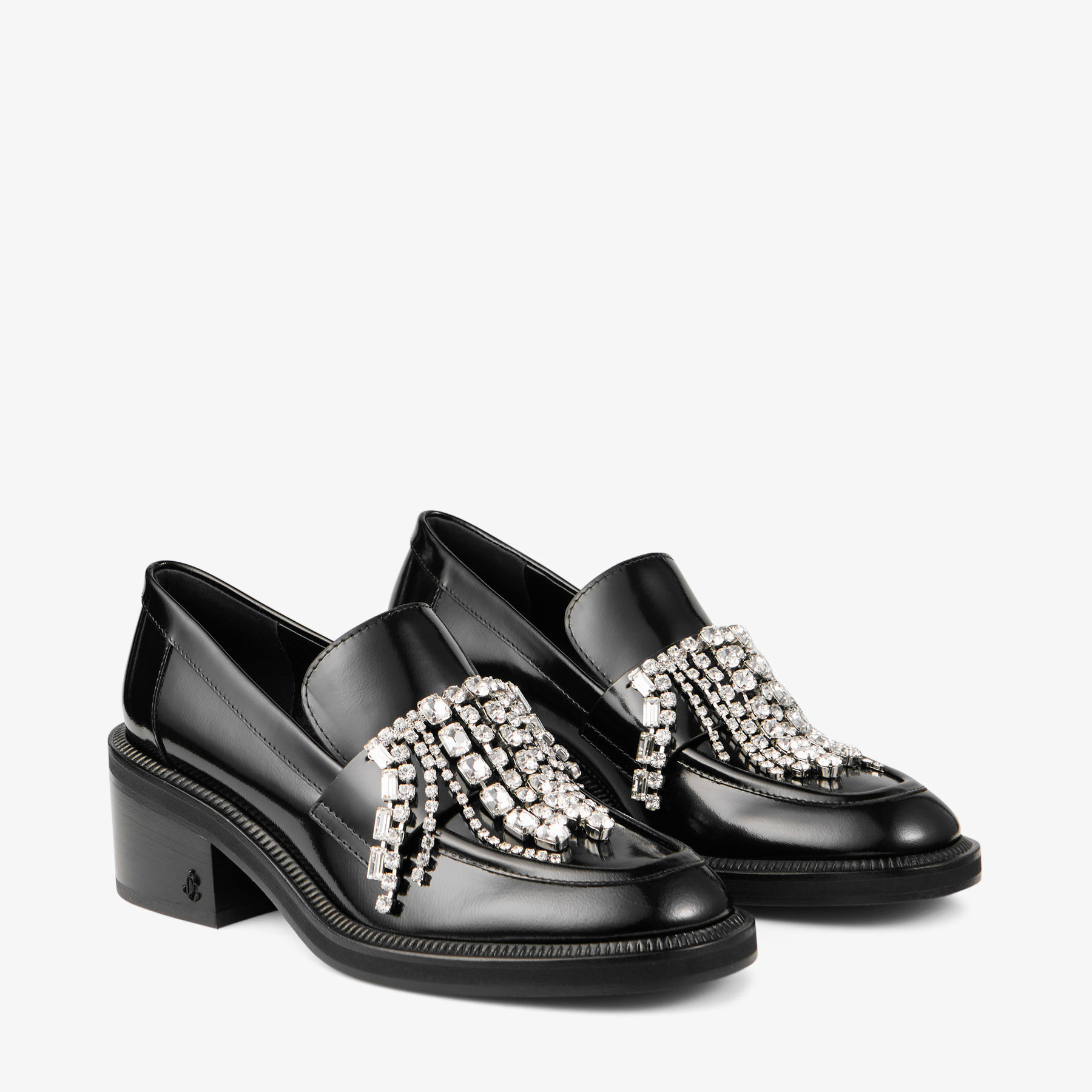 Tylor 60
Black Soft Box Calf Loafers with Crystal Chandelier - 3