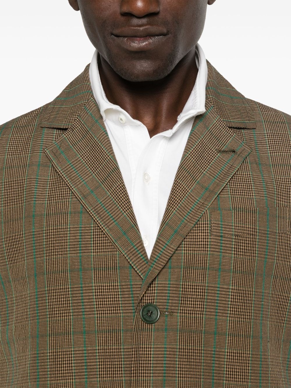plaid-check blazer - 5