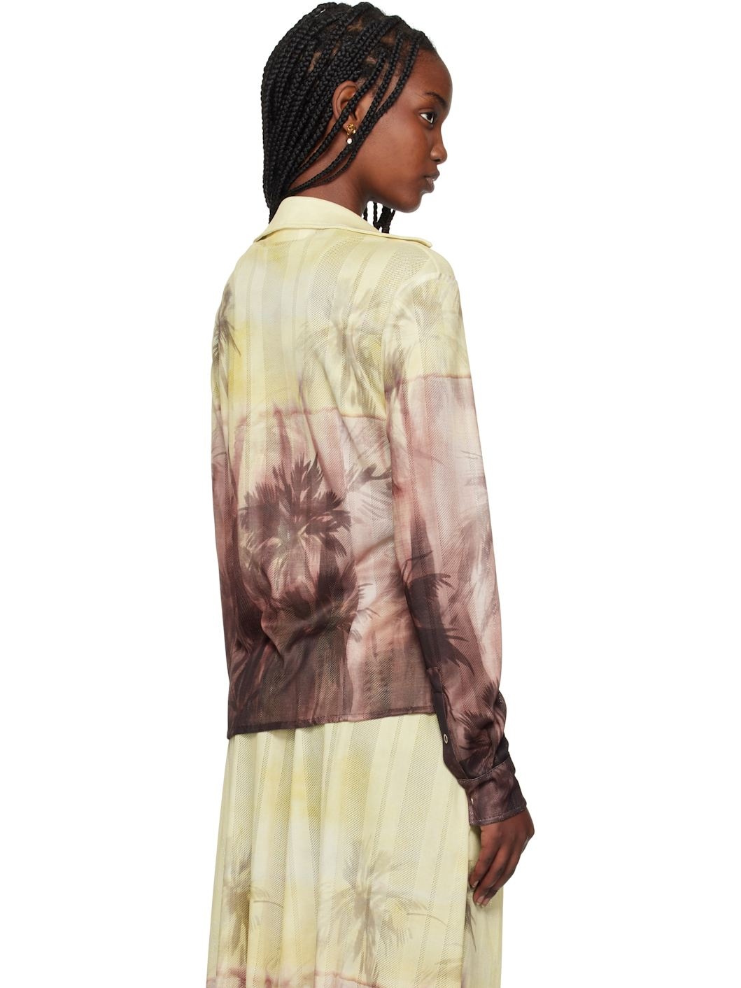 Yellow & Brown Sunset Palms Shirt - 3
